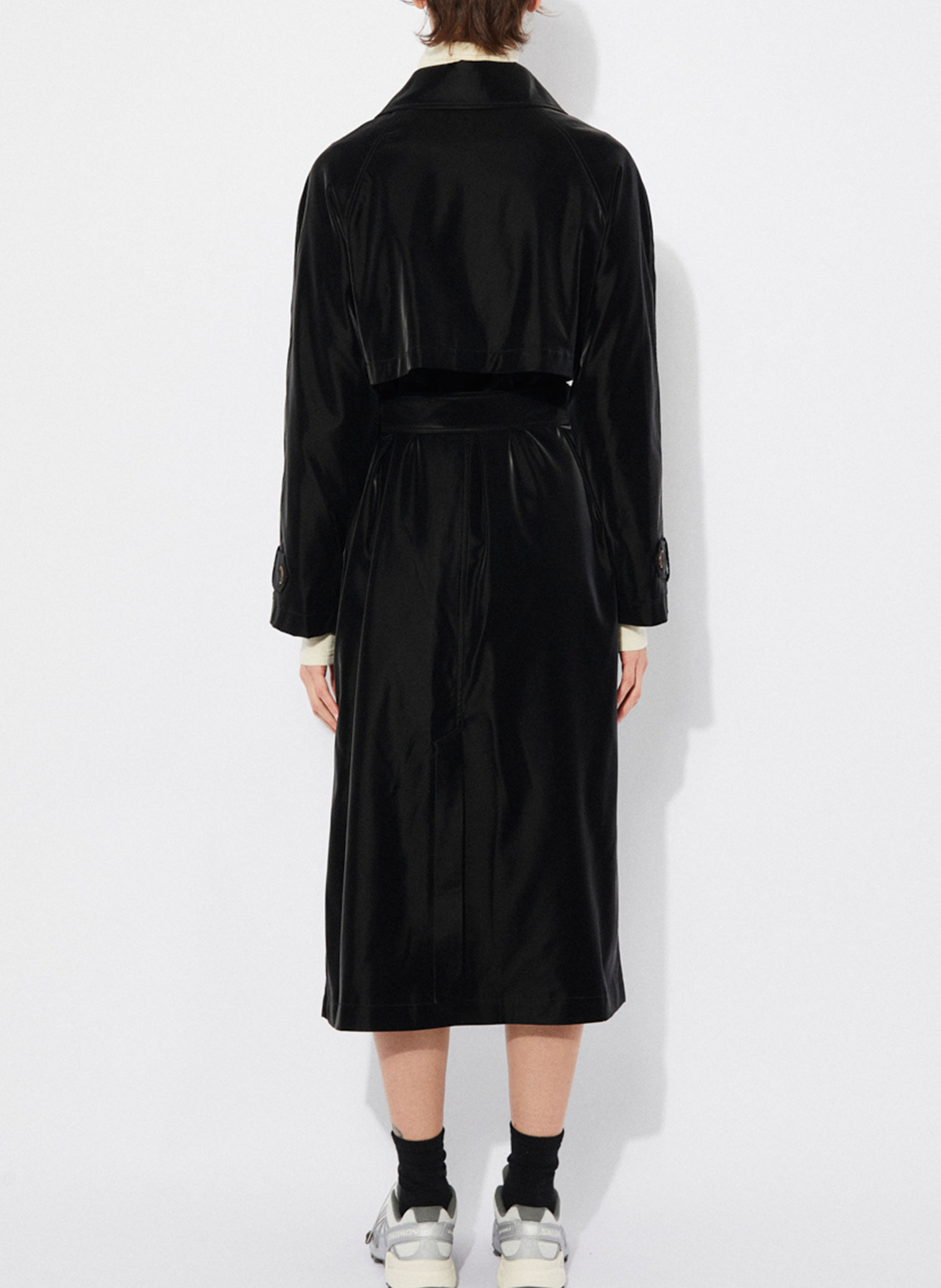 Long velvet trench coat RITA ROW Black