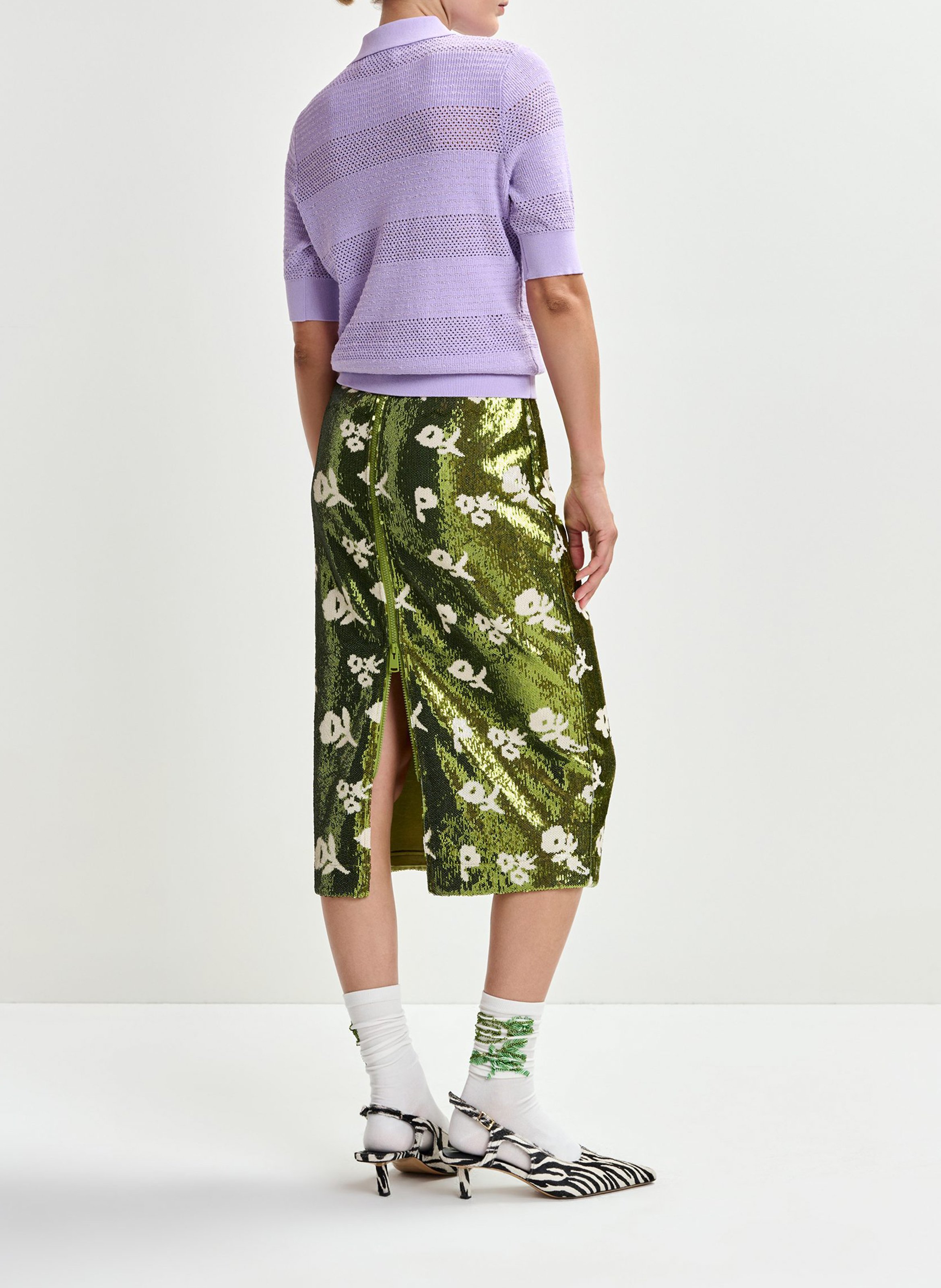 Floride midi skirt with sequins  ESSENTIEL ANTWERP Green