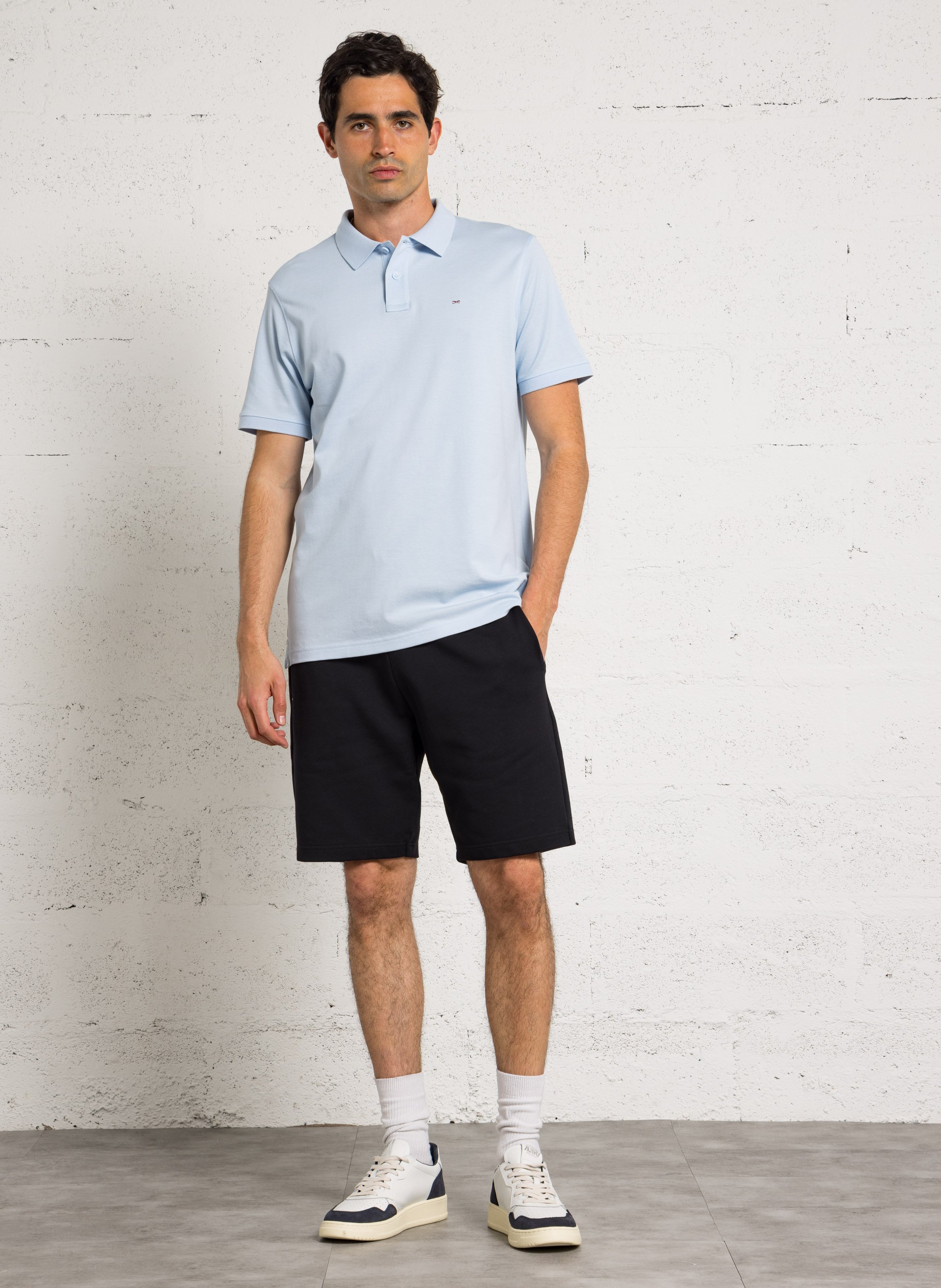 Straight cotton polo shirt EDEN PARK Blue