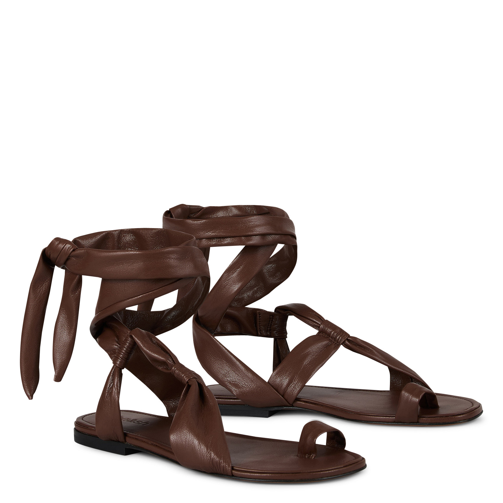 Leren sandalen BA&SH Bruin