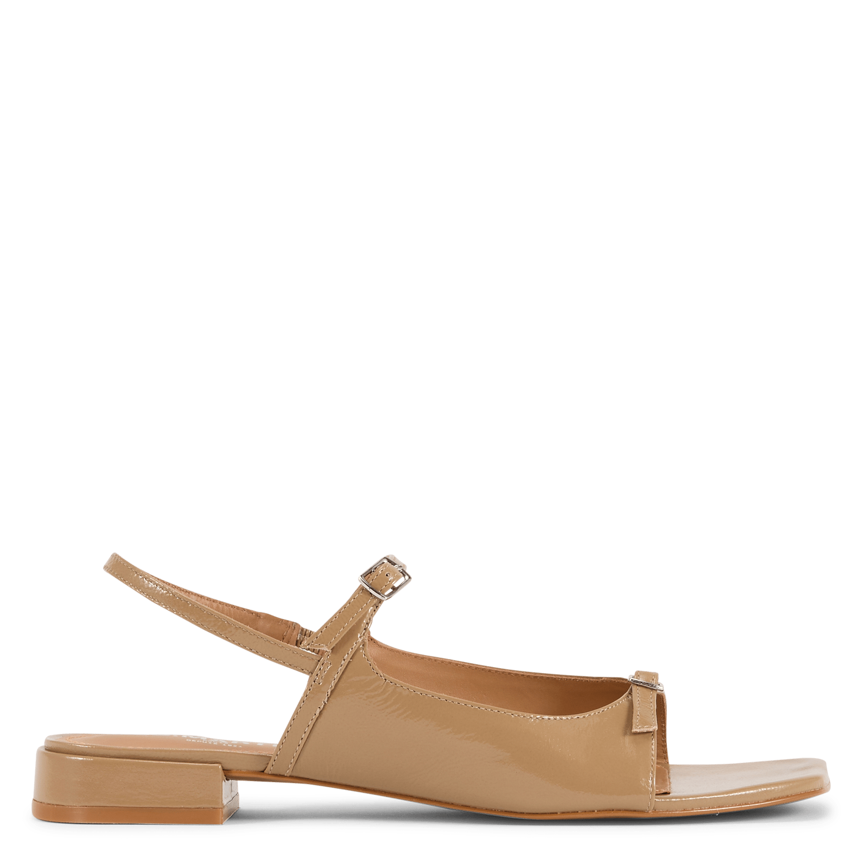 Flache Sandalen aus Lackleder JB MARTIN Beige