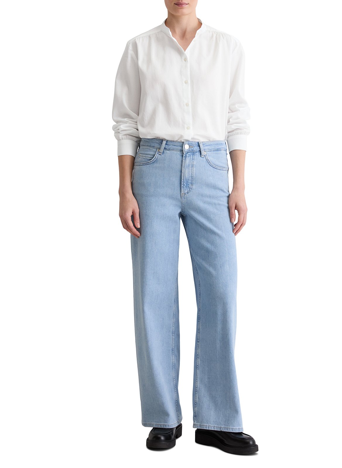 Chemise col mao en coton MARC O'POLO Blanc