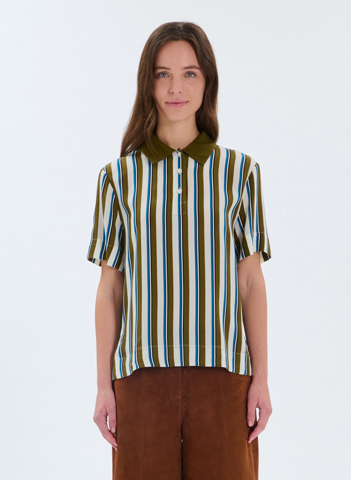 Straight Striped Polo ZAPA White