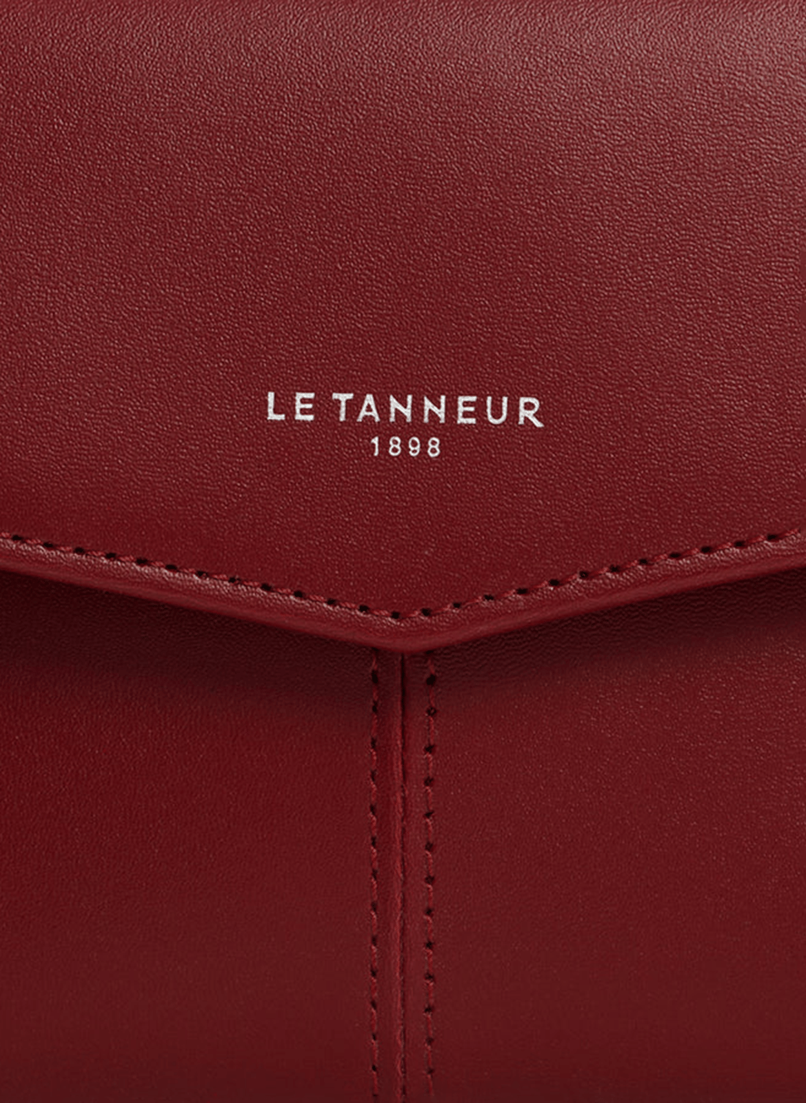 Umschlag-Clutch aus Glattleder LE TANNEUR Rot
