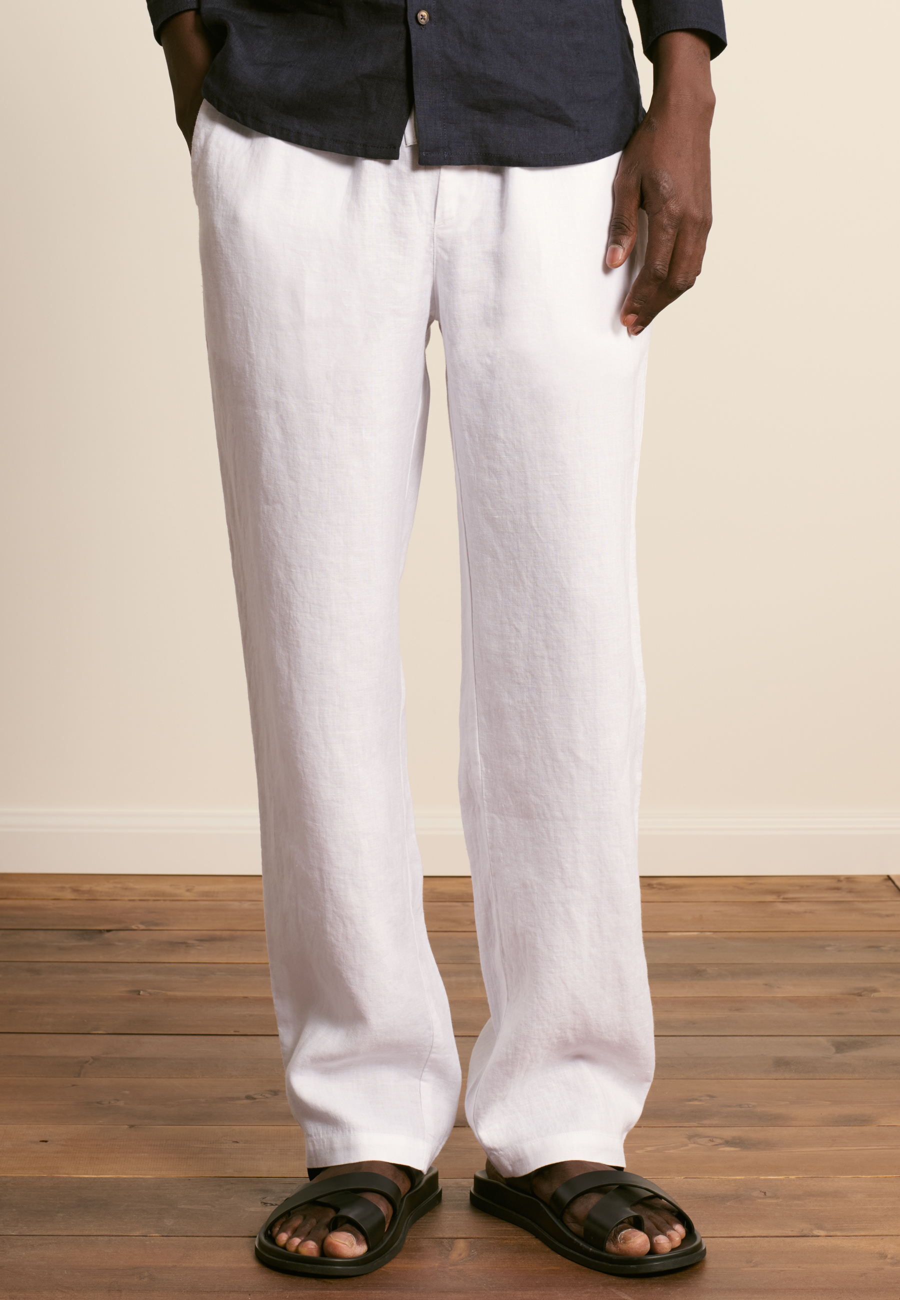Pantalon en lin MAISON MONTAGUT Blanc