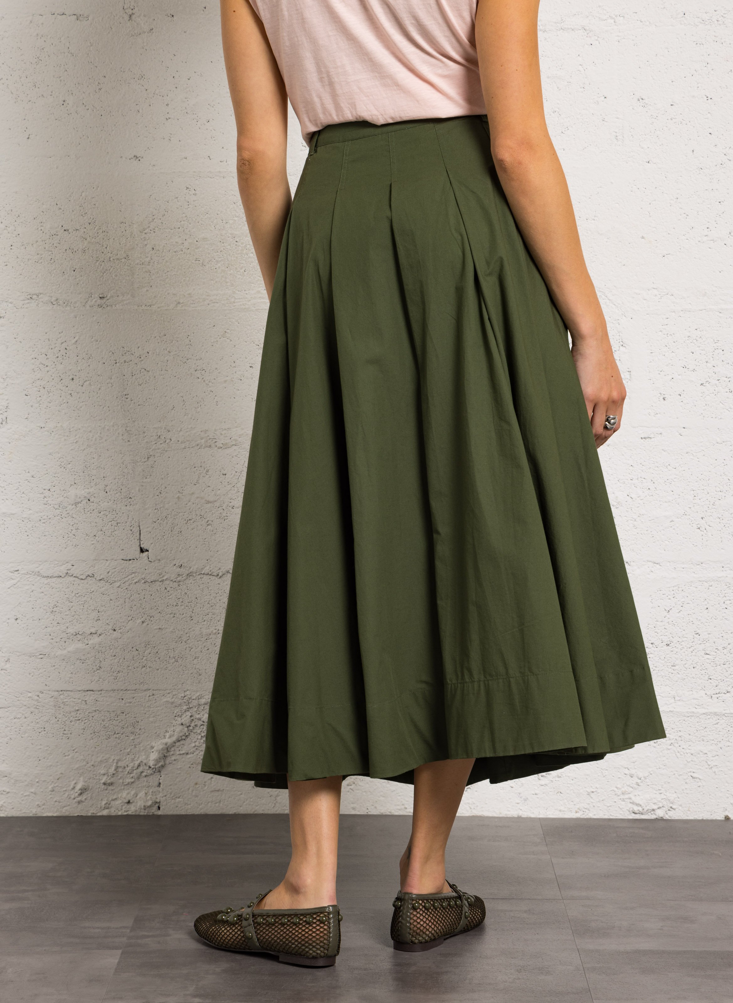 A-line cotton skirt MAISON 123 Khaki