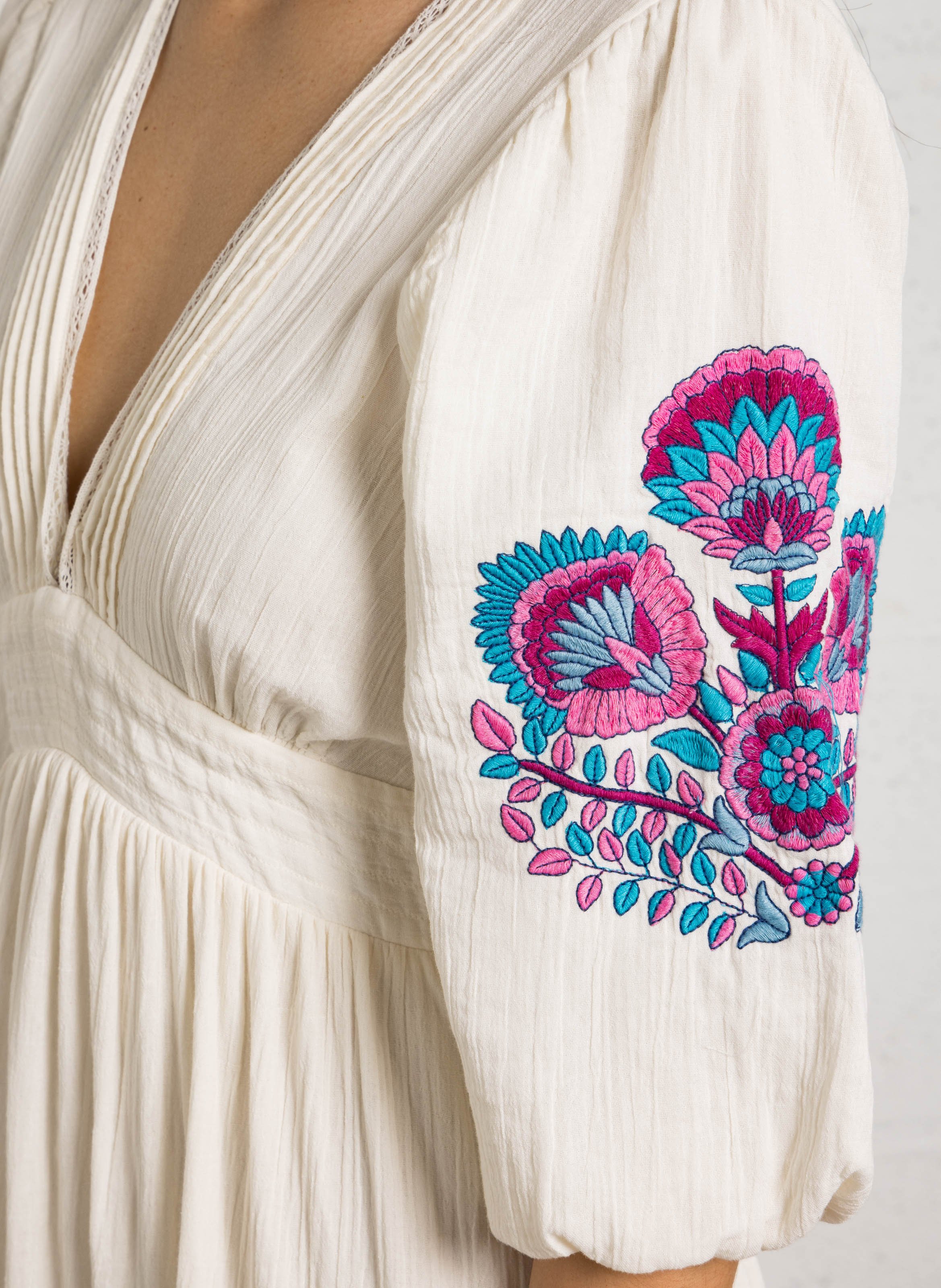 Robe longue cintrée en coton bio LOUISE MISHA Blanc