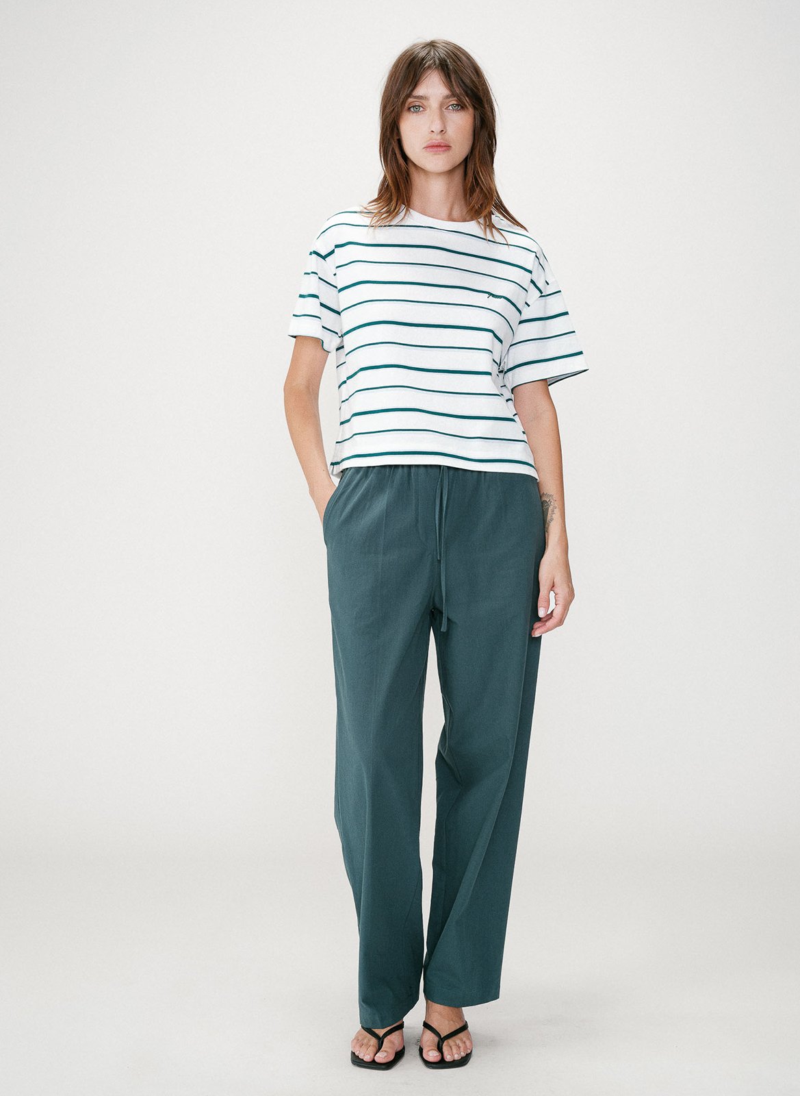 Tee-shirt col rond en coton GRACE ET MILA Blanc