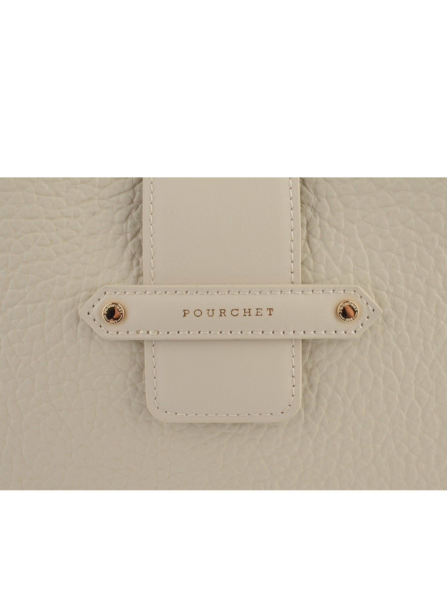 Sac porté épaule en cuir de vachette POURCHET Beige