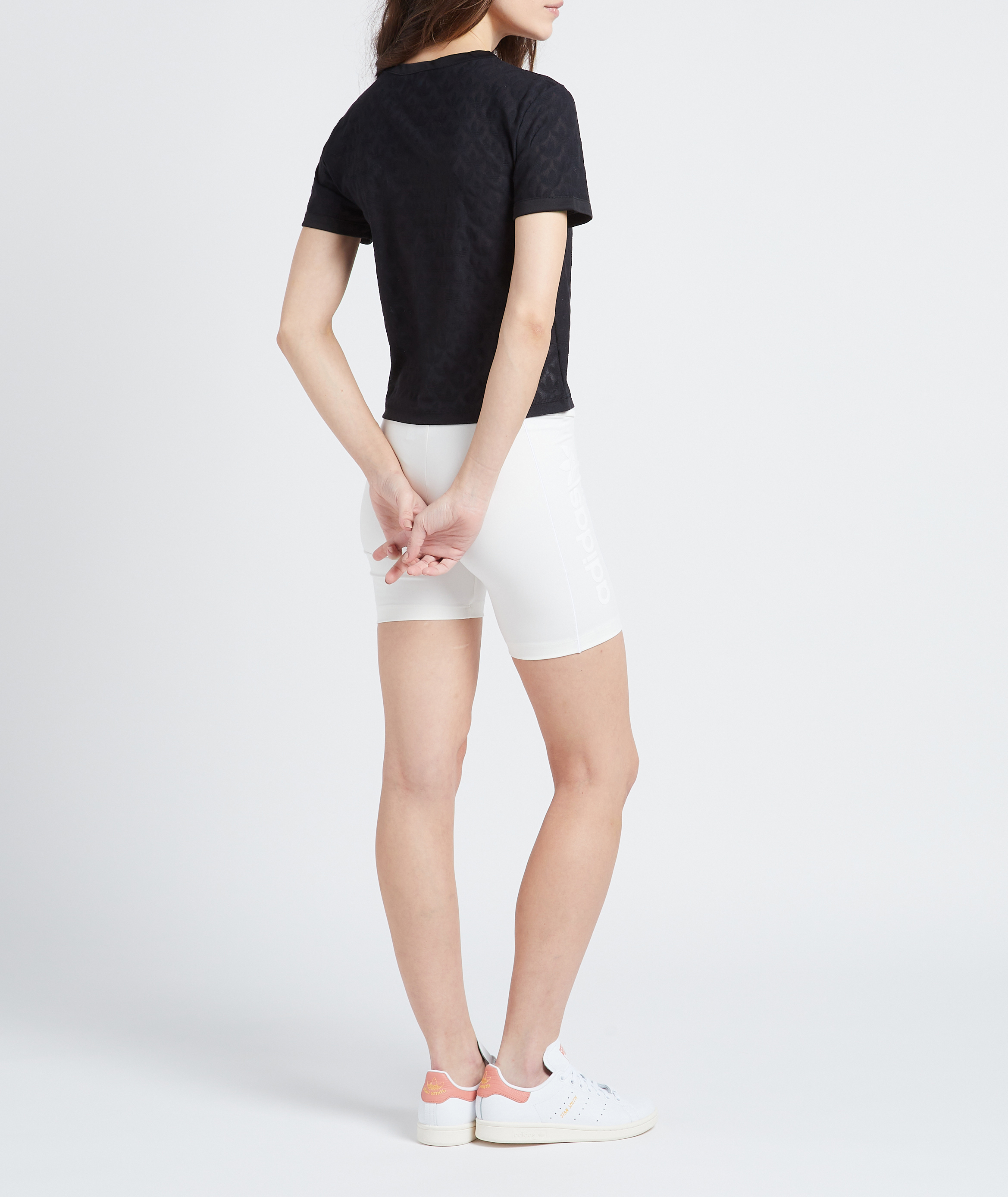 Short-sleeved jacquard monogram T-shirt ADIDAS Black