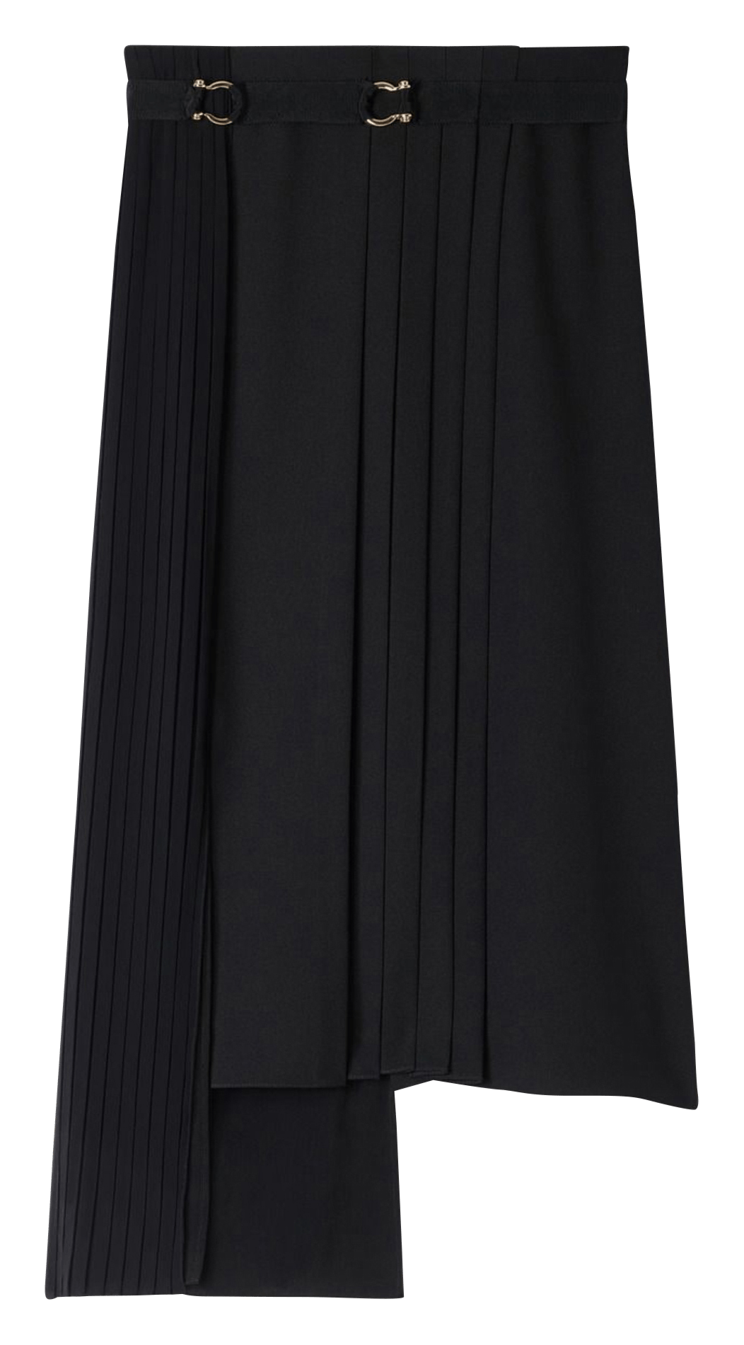 Jupe midi asymétrique plissée SANDRO Noir