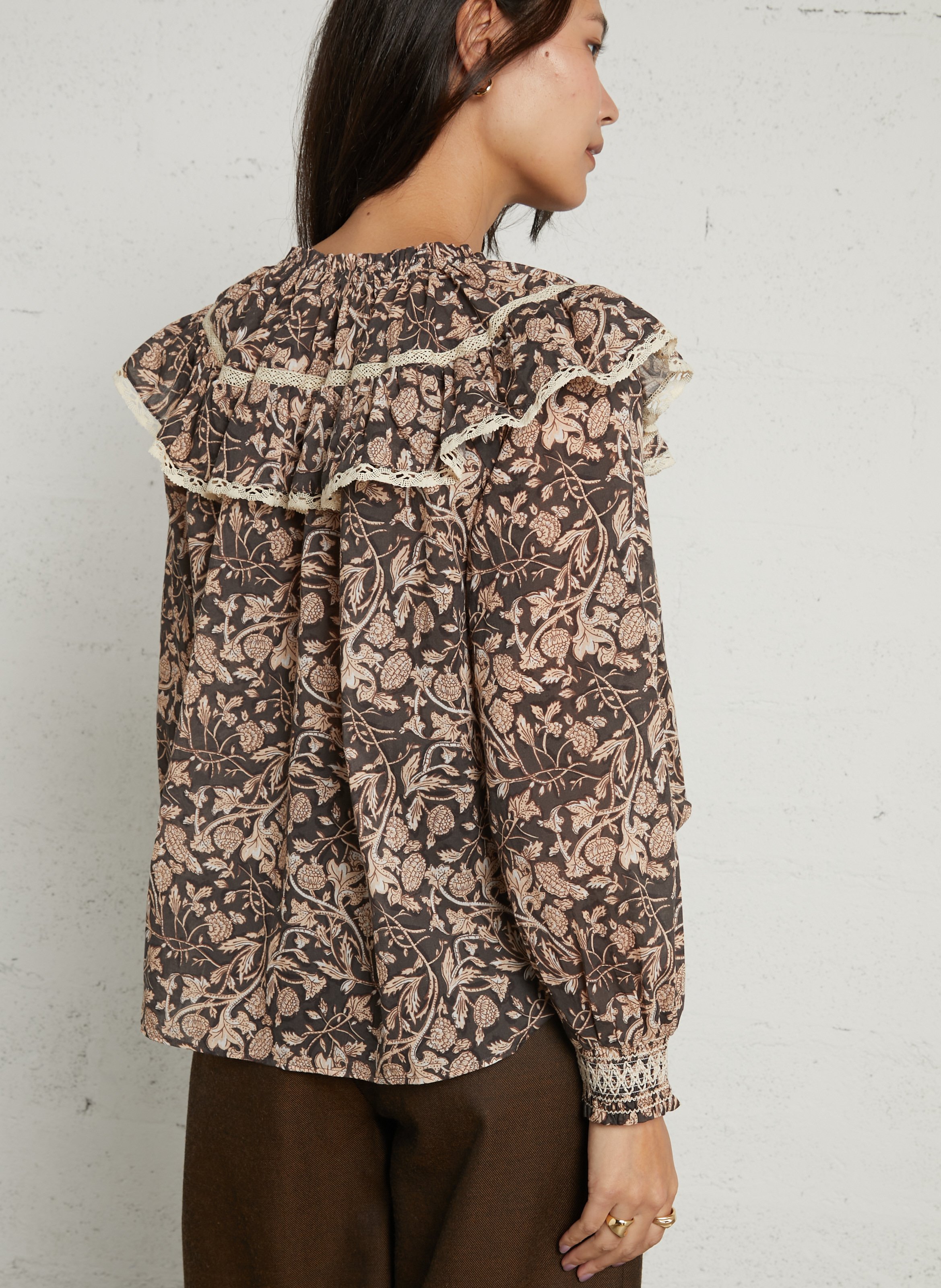 Blouse col rond en coton bio LOUISE MISHA Noir