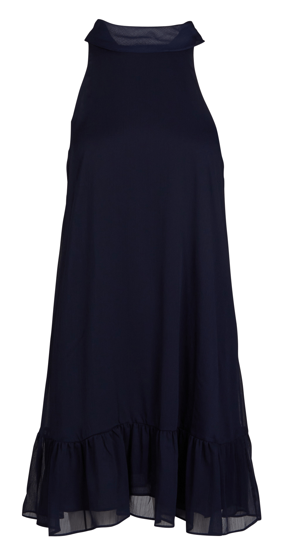 Midi-Kleid mit geradem Schnitt und V-Ausschnitt in Uni SUD EXPRESS Blau