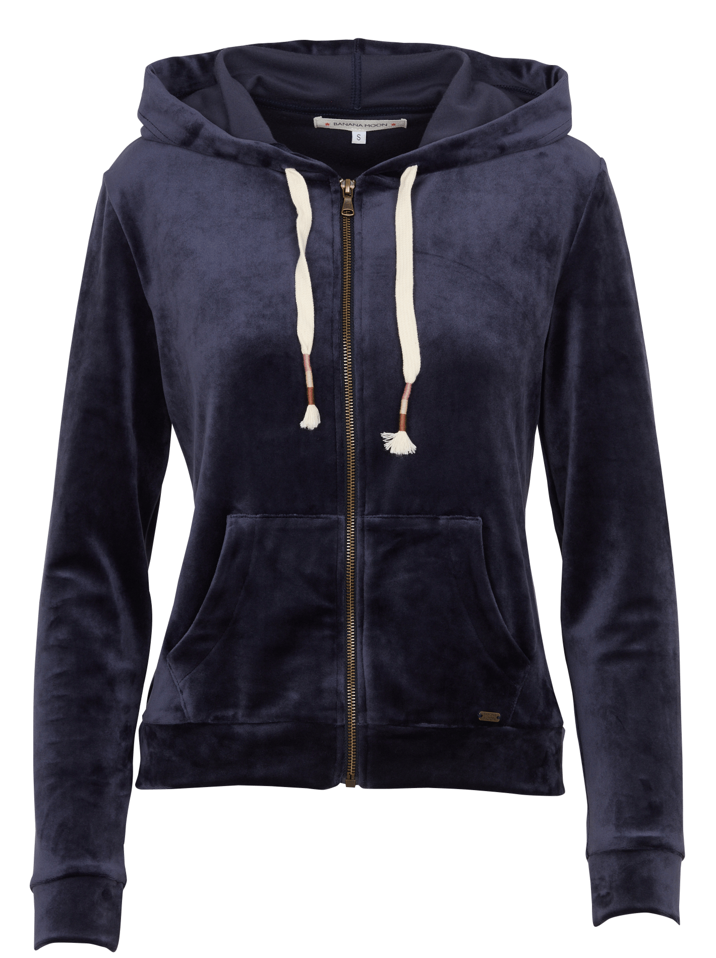 Gilet à capuche droit en velours BANANA MOON Bleu