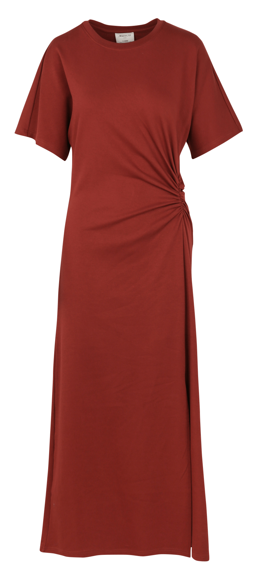 Long cotton-blend dress with round neck MAISON 123 Red