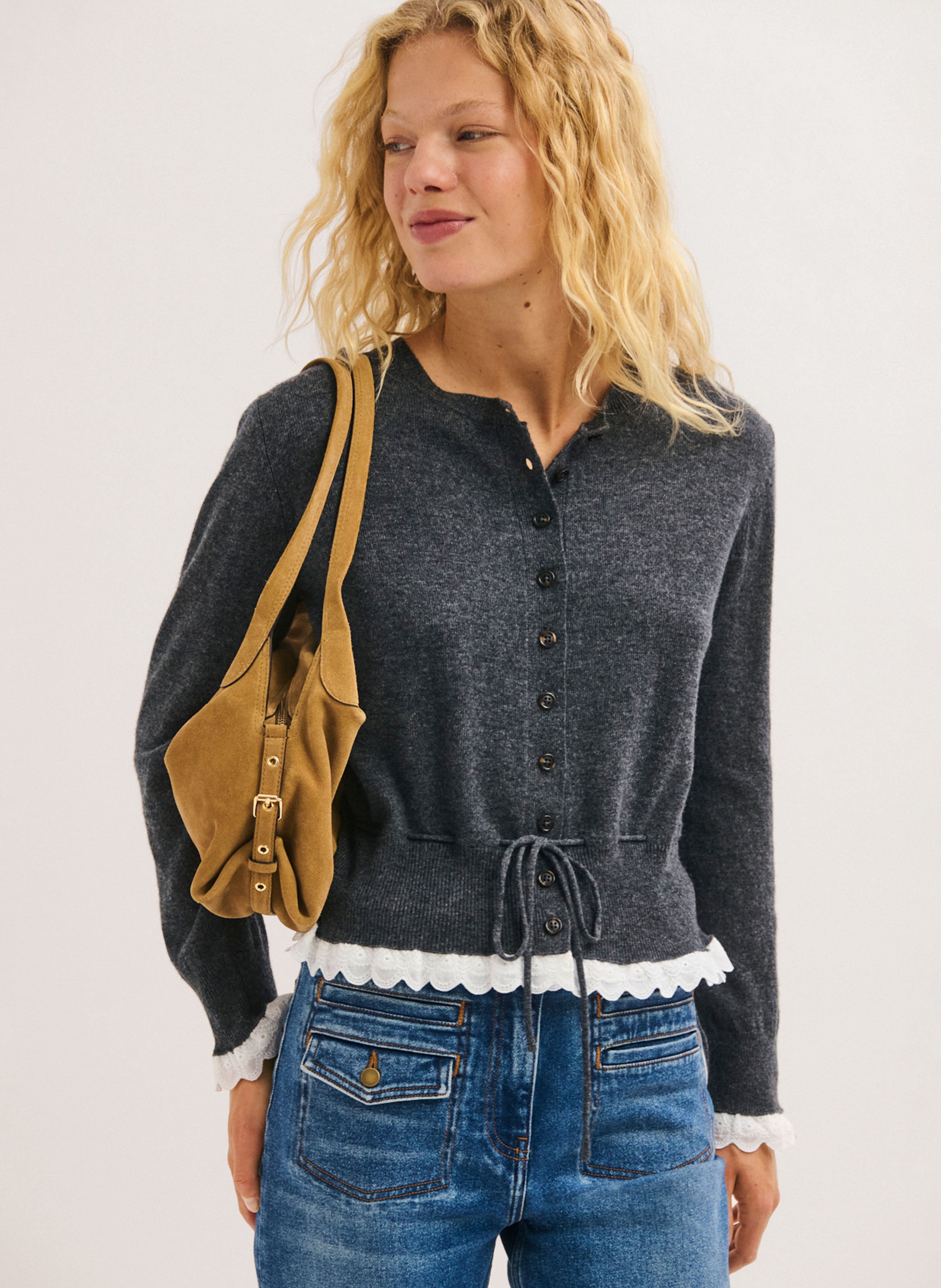 Wool-blend cardigan PABLO Grey
