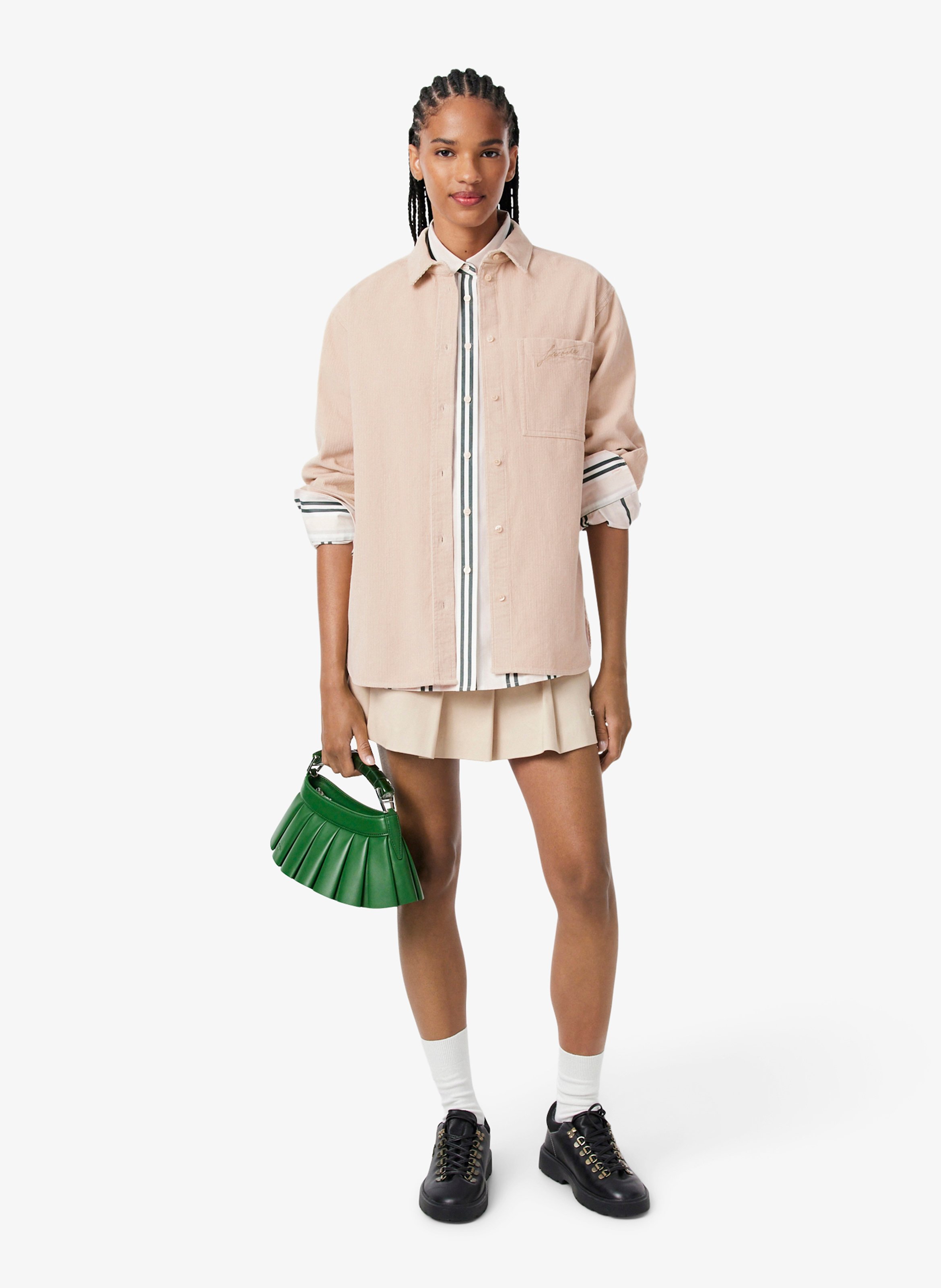 Surchemise oversize velours côtelé en coton LACOSTE Beige