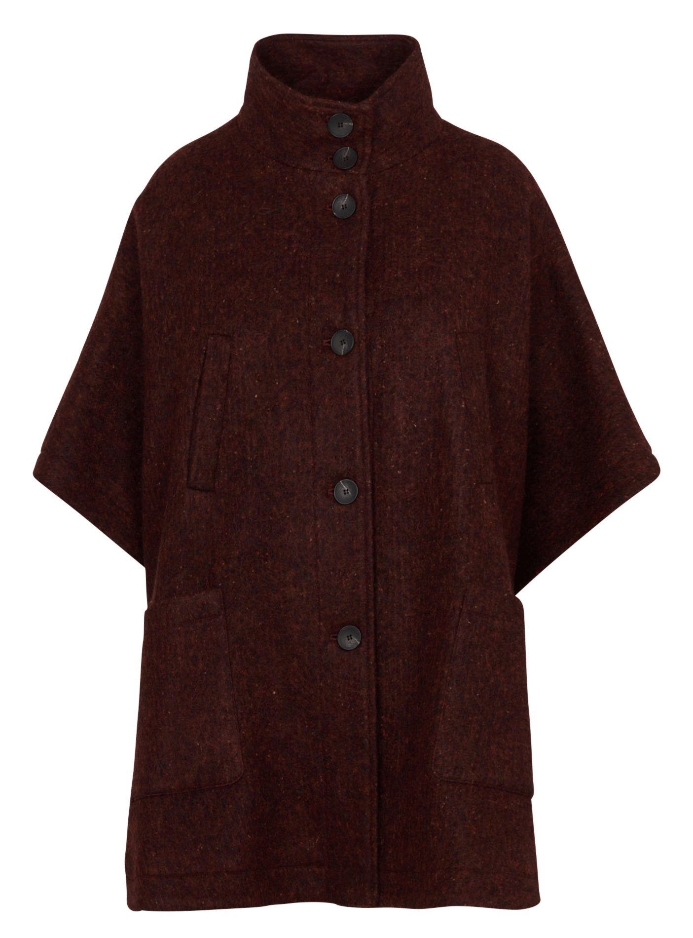 High-neck wool-blend coat MAISON 123 Orange