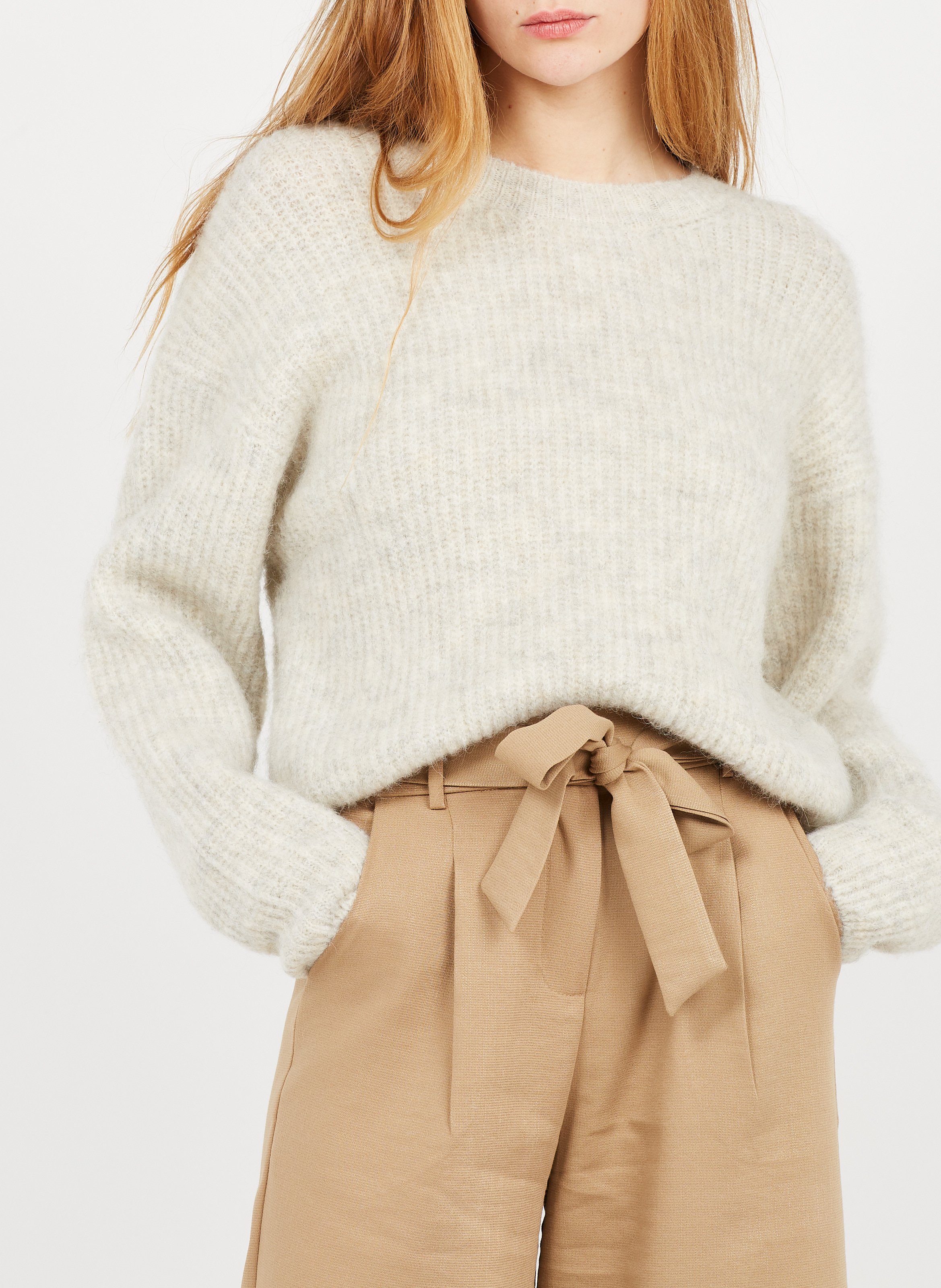 Pull droit à maille duveteuse en laine mélangée AMERICAN VINTAGE