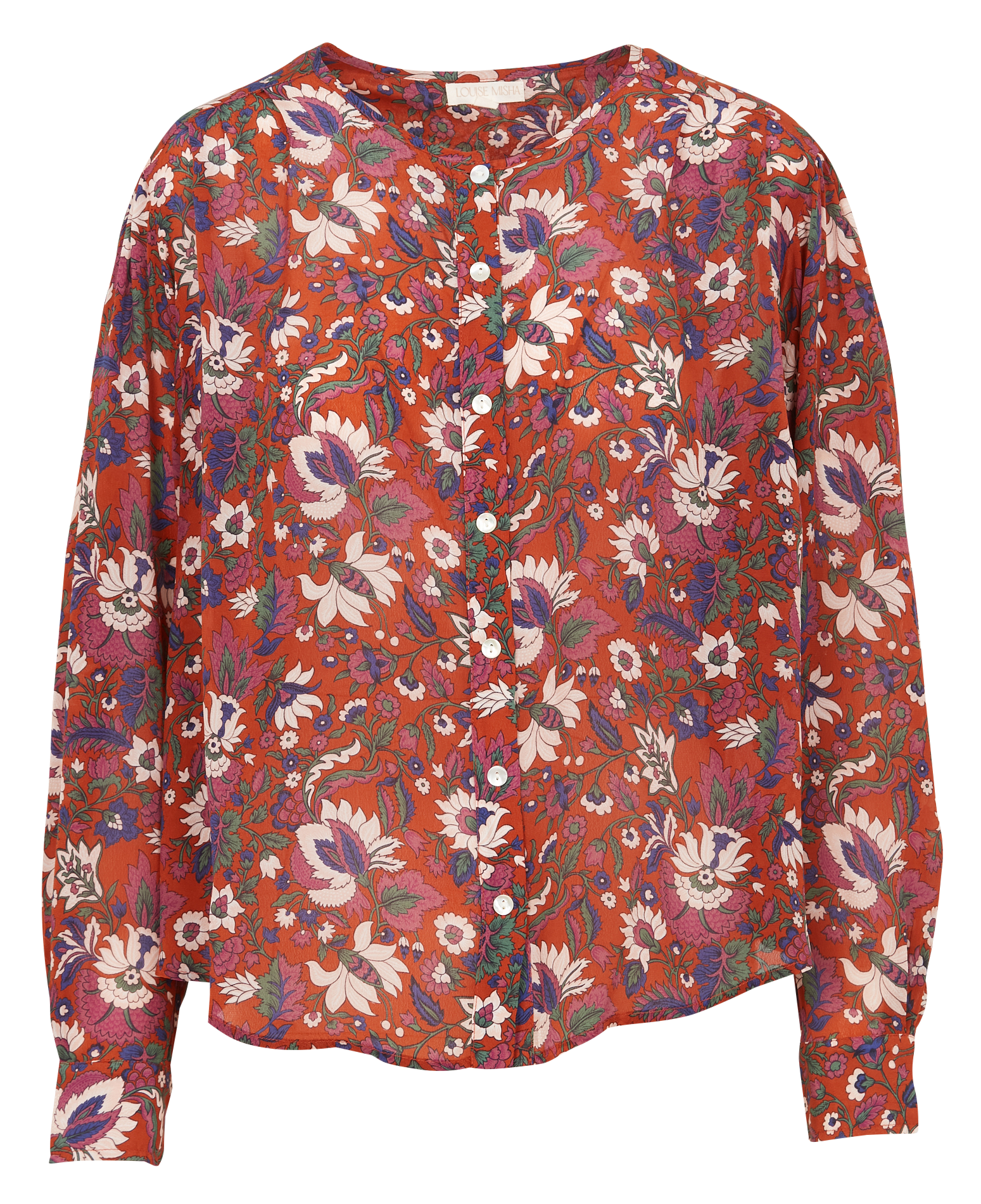 Blouse fluide col rond à imprimé LOUISE MISHA Orange