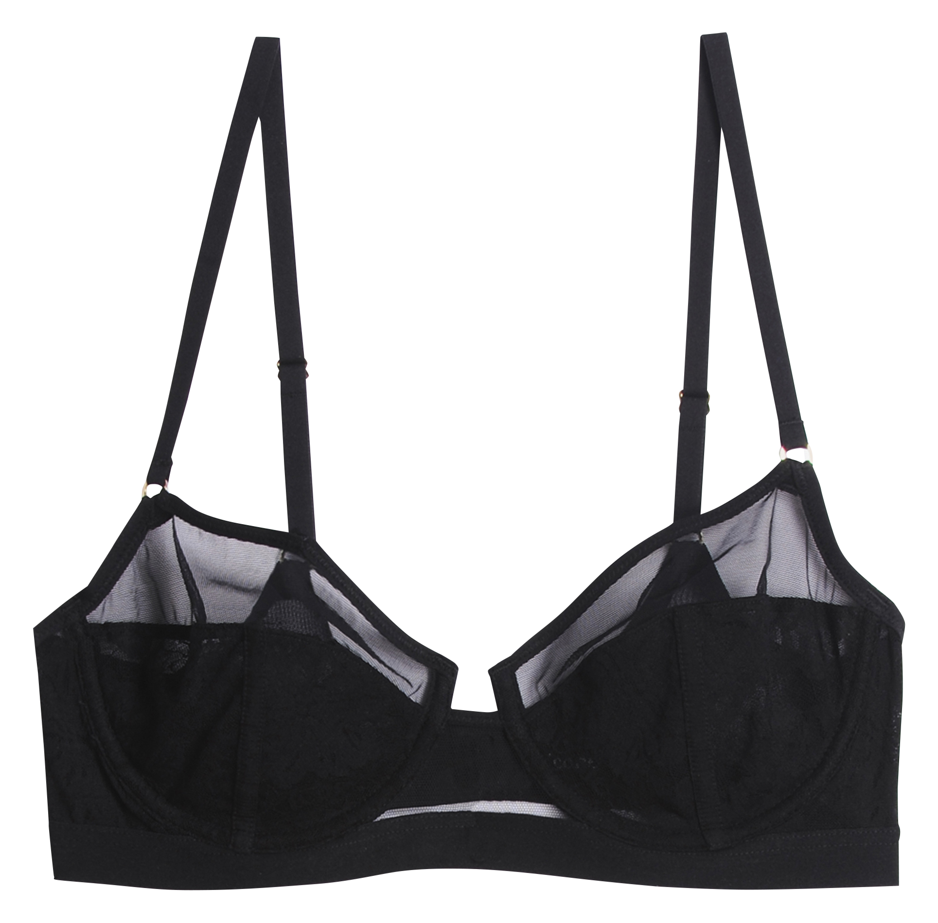 Soutien-gorge en dentelle fleurie  ICONE Noir