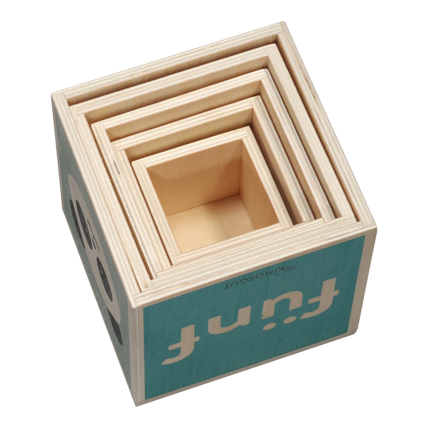 Wooden animal and number stacking cubes KINDSGUT Multicolored