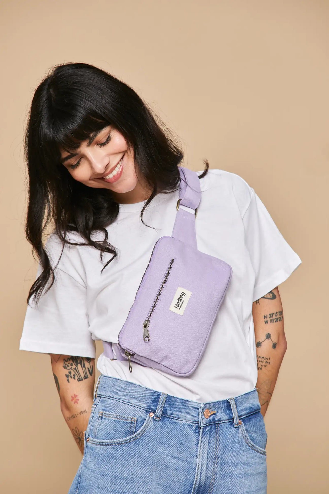 Cotton waist bag HINDBAG Purple
