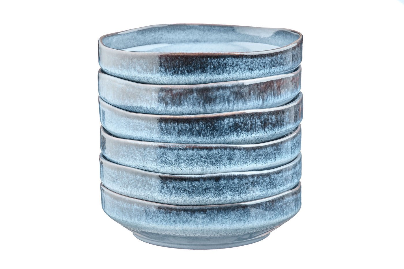 Stoneware deep plate - 6 pieces BJORN Blue