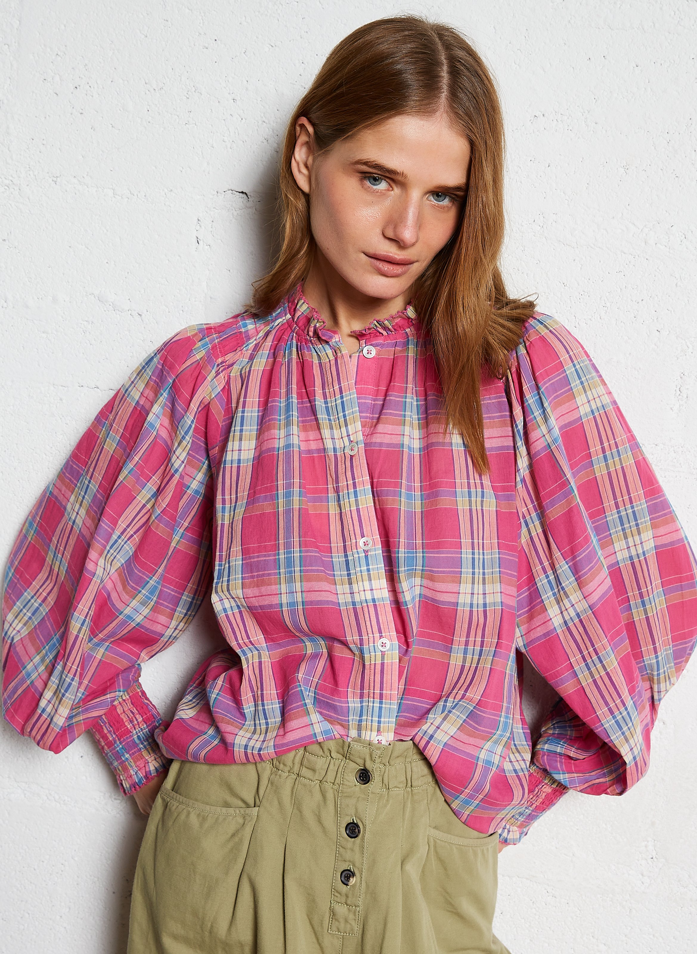 Chemise col classique manches contrastantes en coton BELLEROSE Green