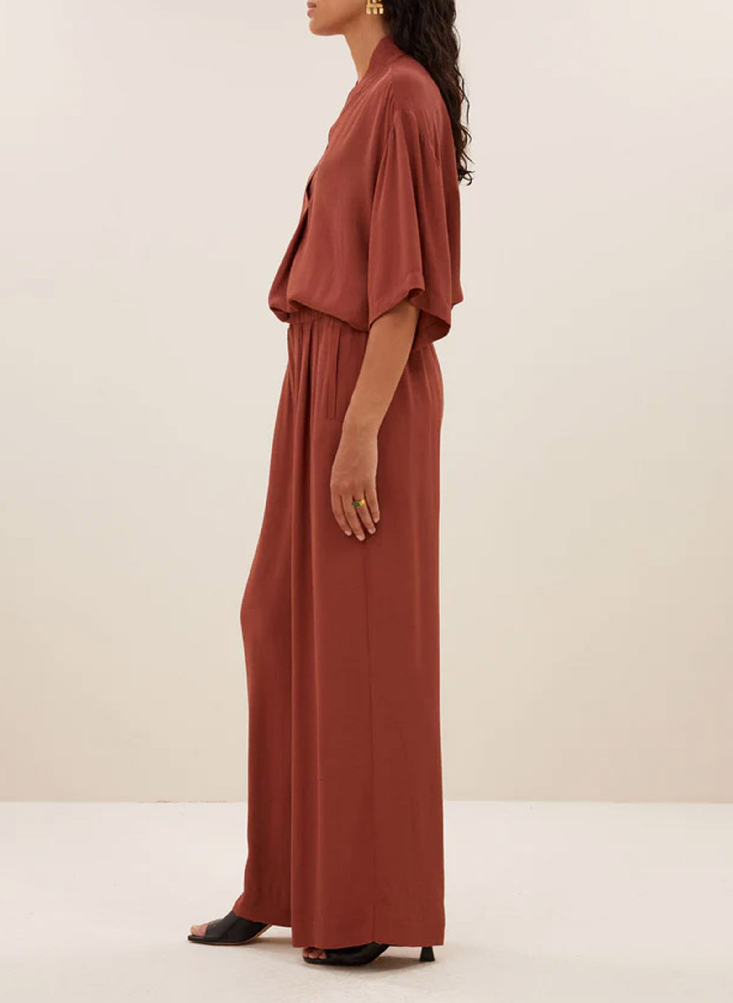 Pantalon large  BY BAR Marron