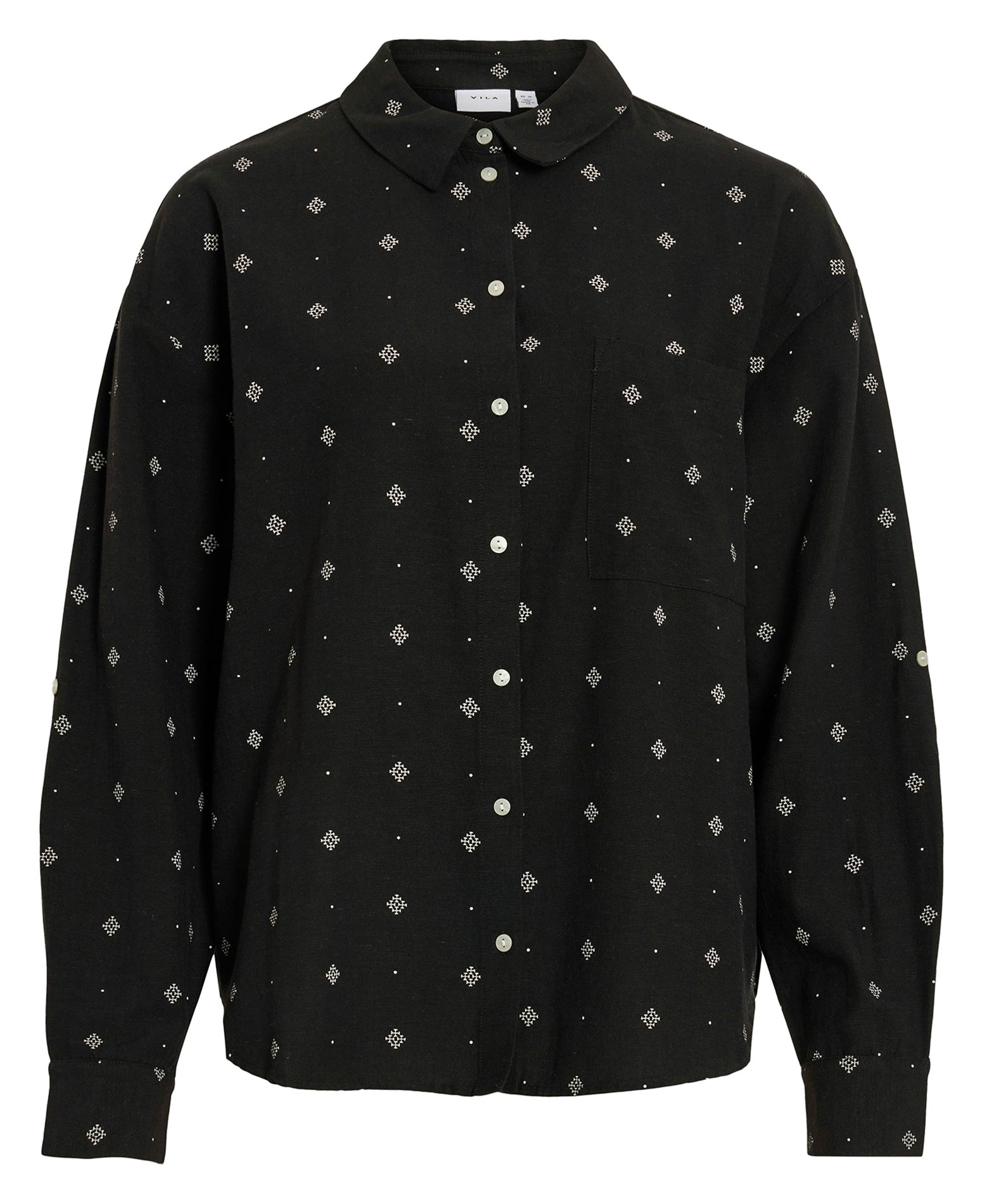 Chemise boutonnée à motifs VILA Noir