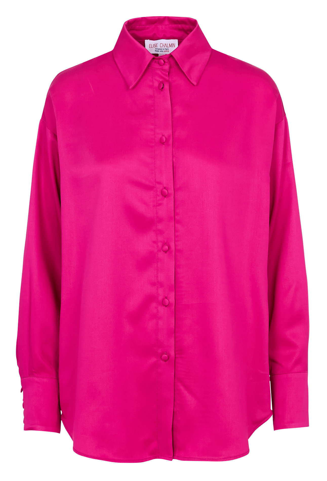 Oversized shirt with classic collar ELISE CHALMIN Pink