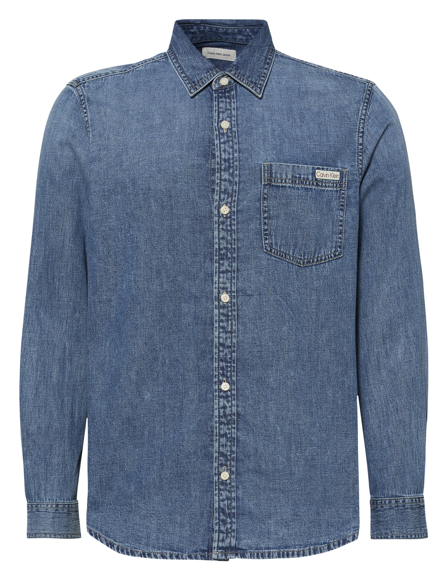 Chemise col classique en coton CALVIN KLEIN Bleu