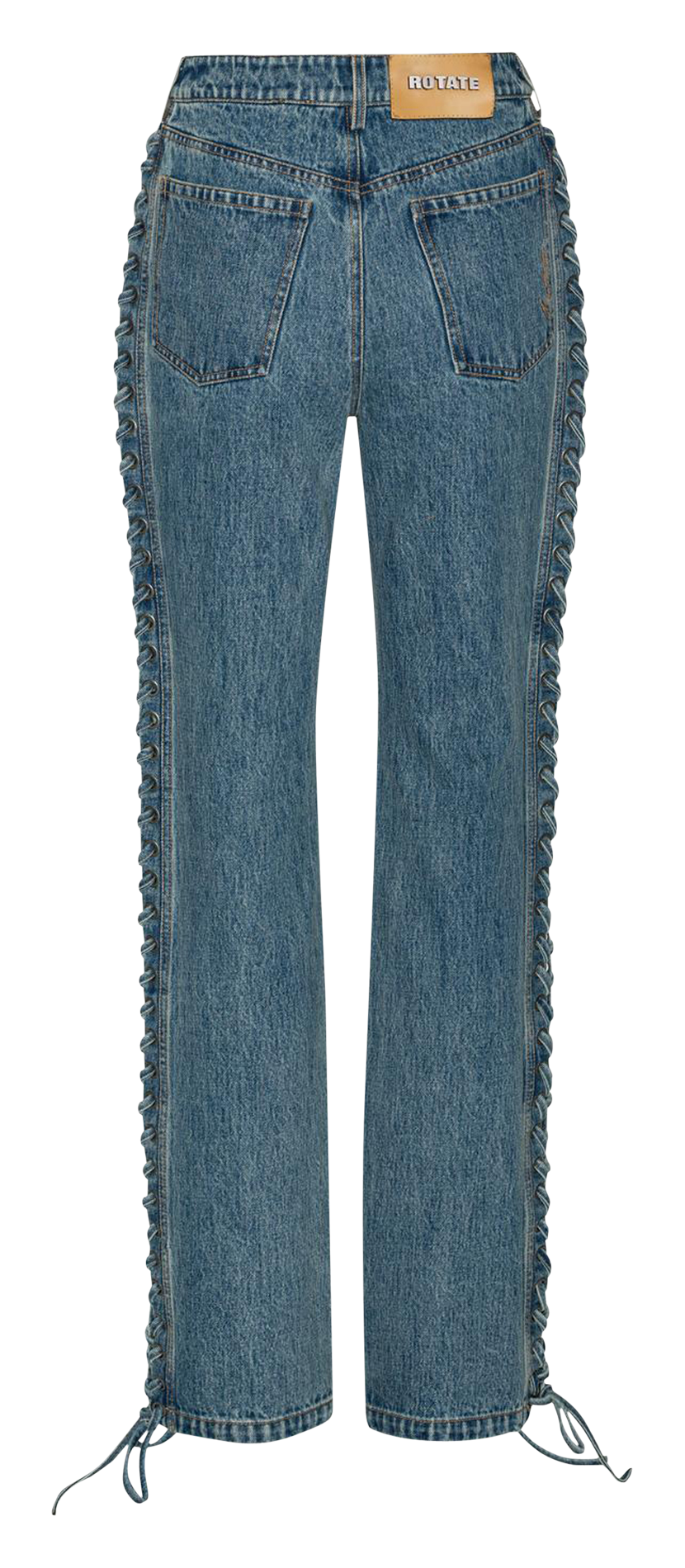 Jean droit en coton bio ROTATE Bleu