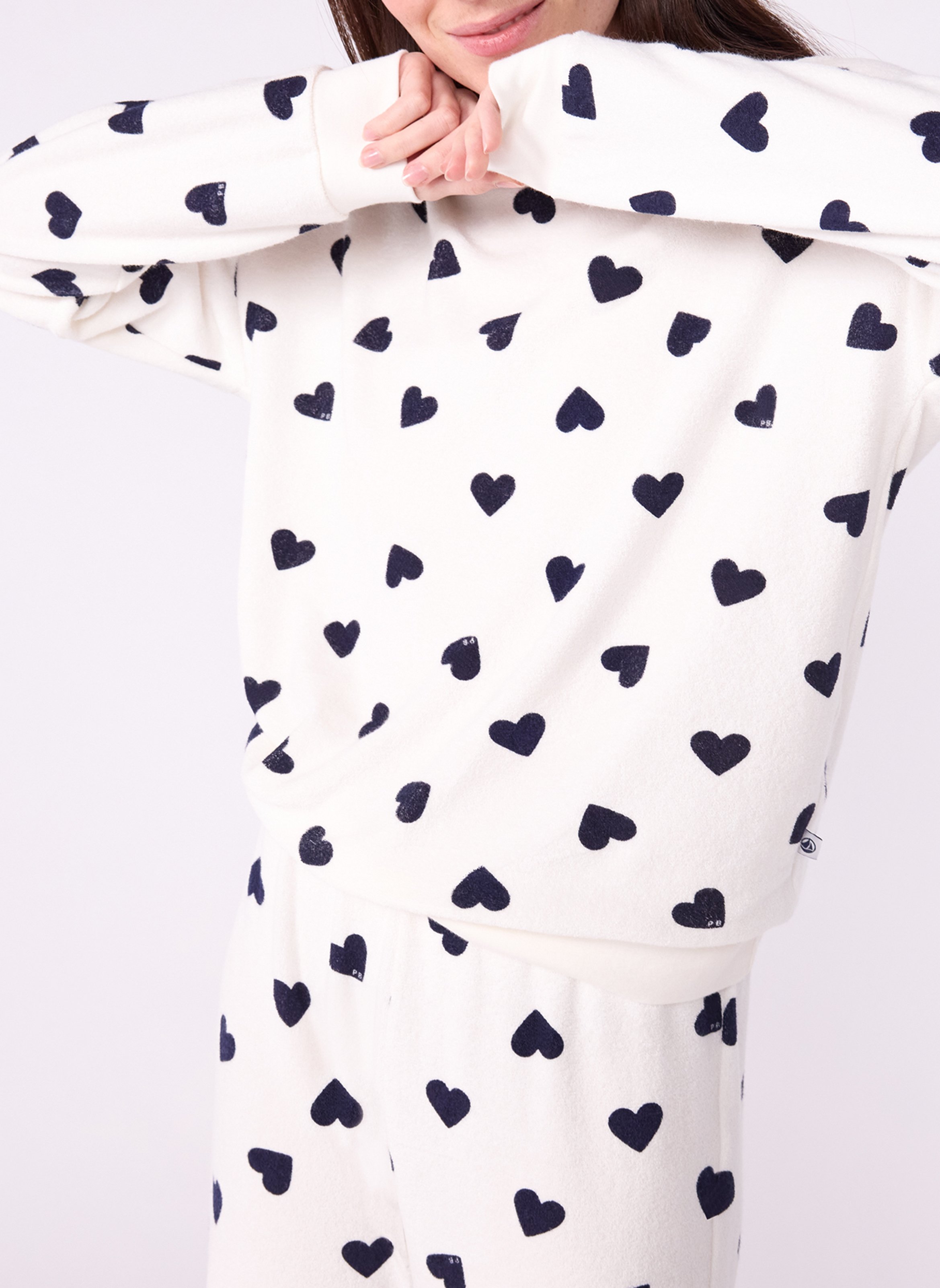 Herz-Muster Pyjama-Set PETIT BATEAU Beige