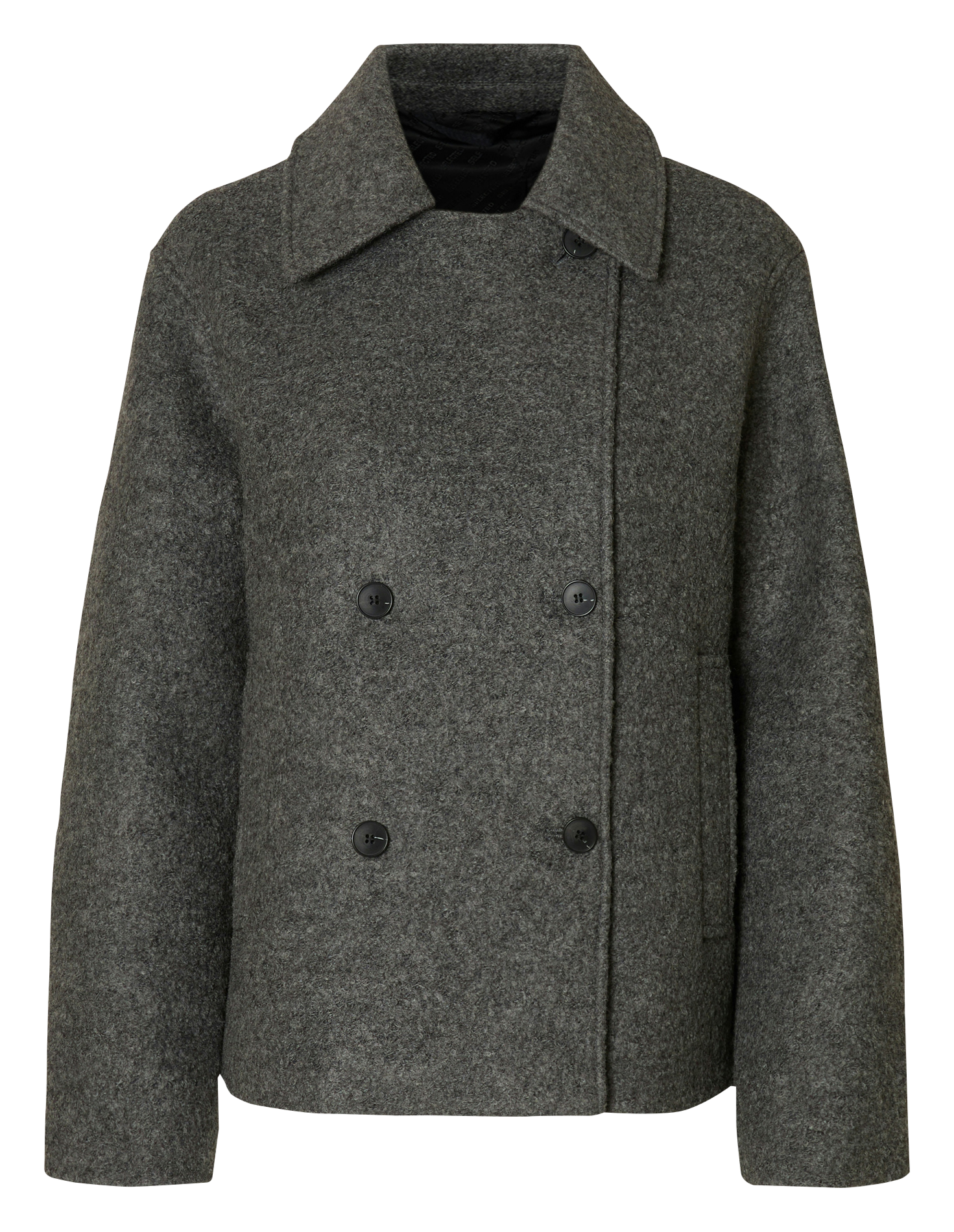 Manteau col tailleur en laine mélangée SELECTED Gris