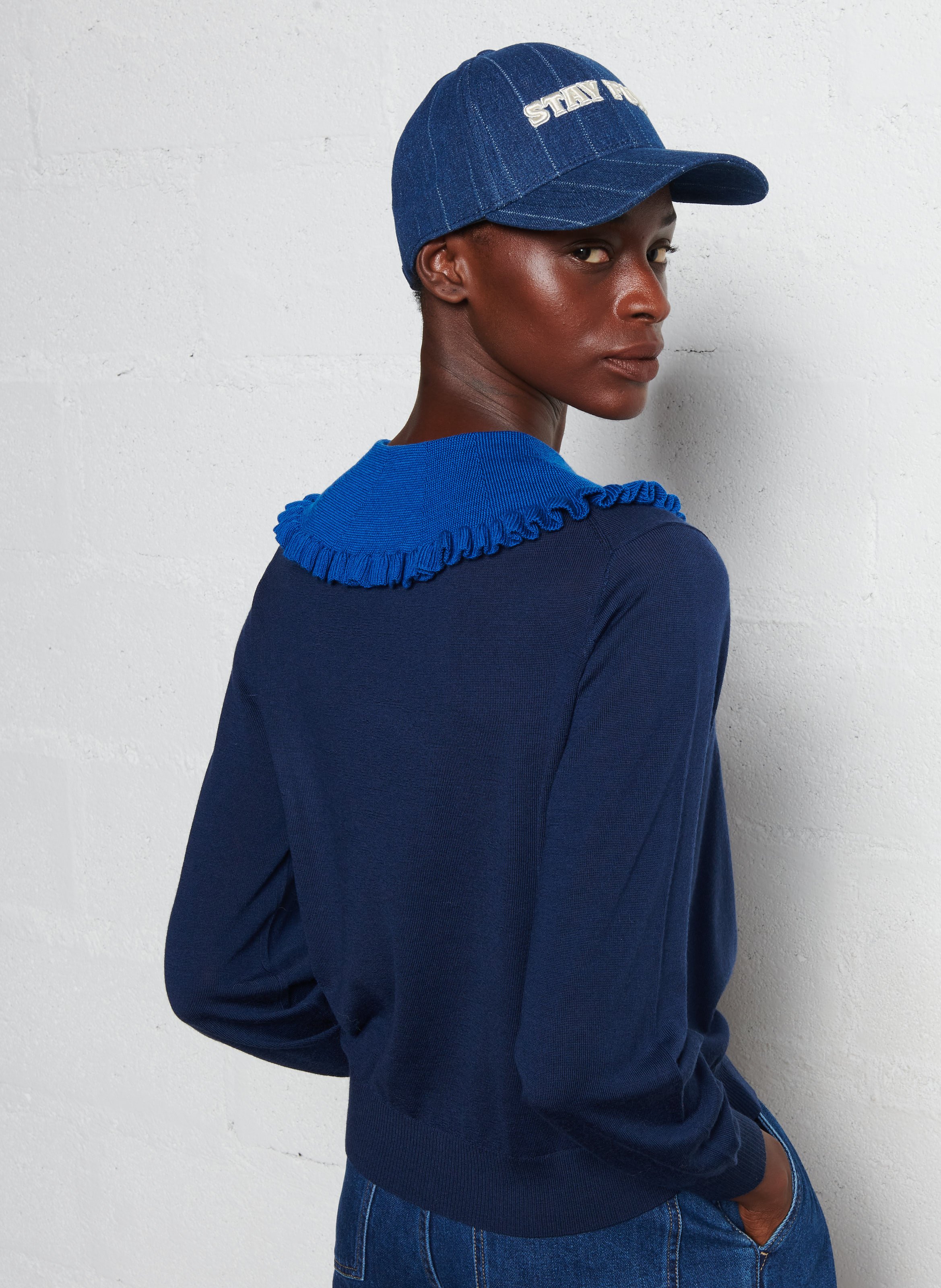 Pull oversize en laine THE TINY BIG SISTER Bleu