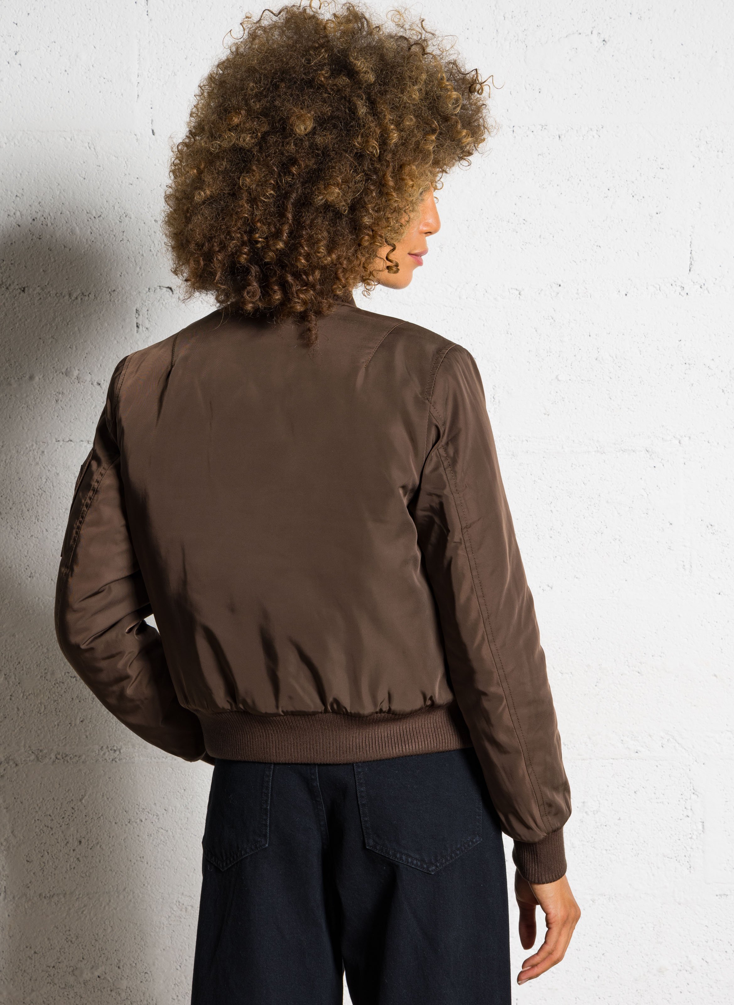 Bomber col teddy cintré BOMBERS ORIGINAL Marron