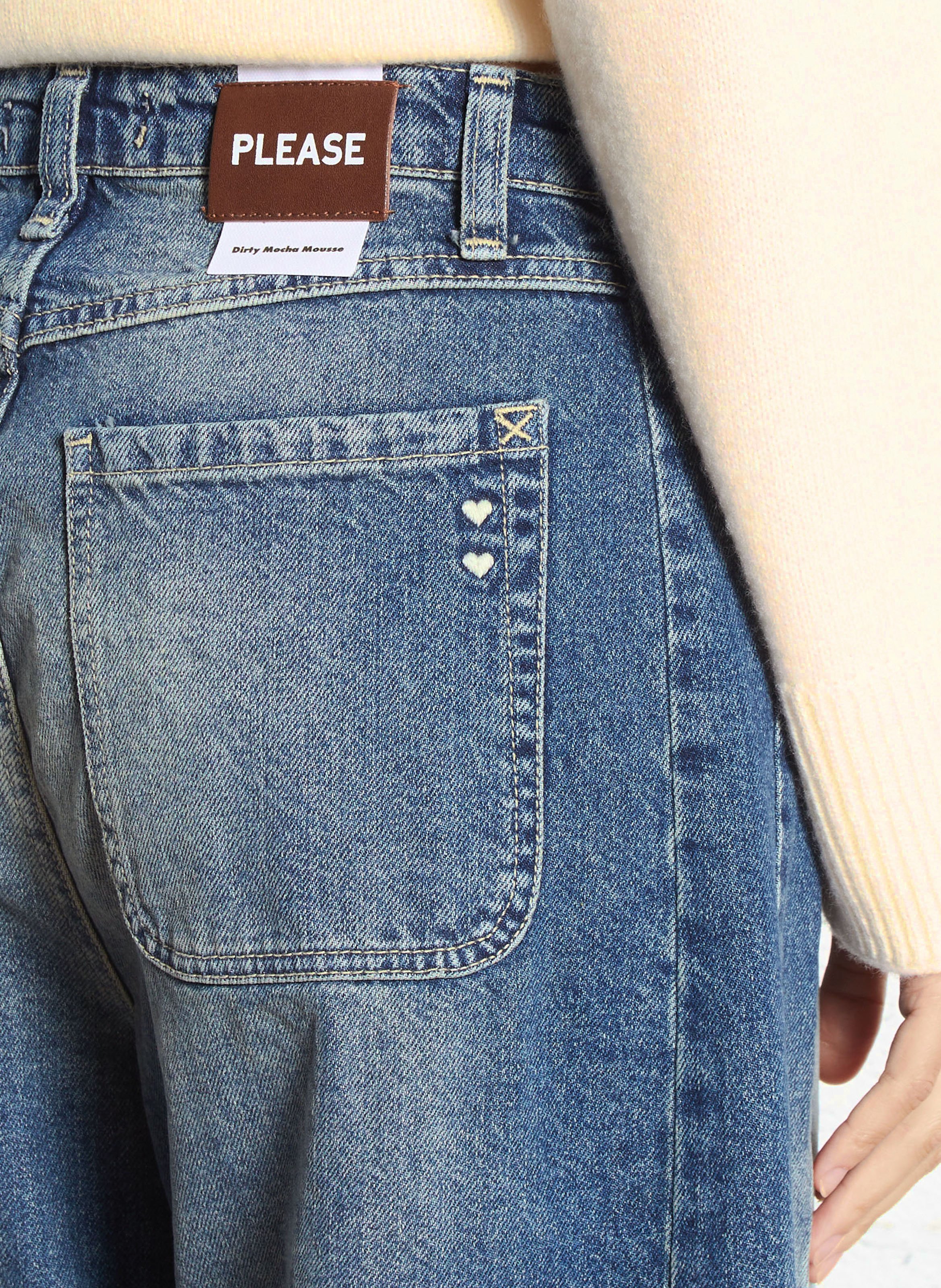 Jean baggy en coton PLEASE Bleu