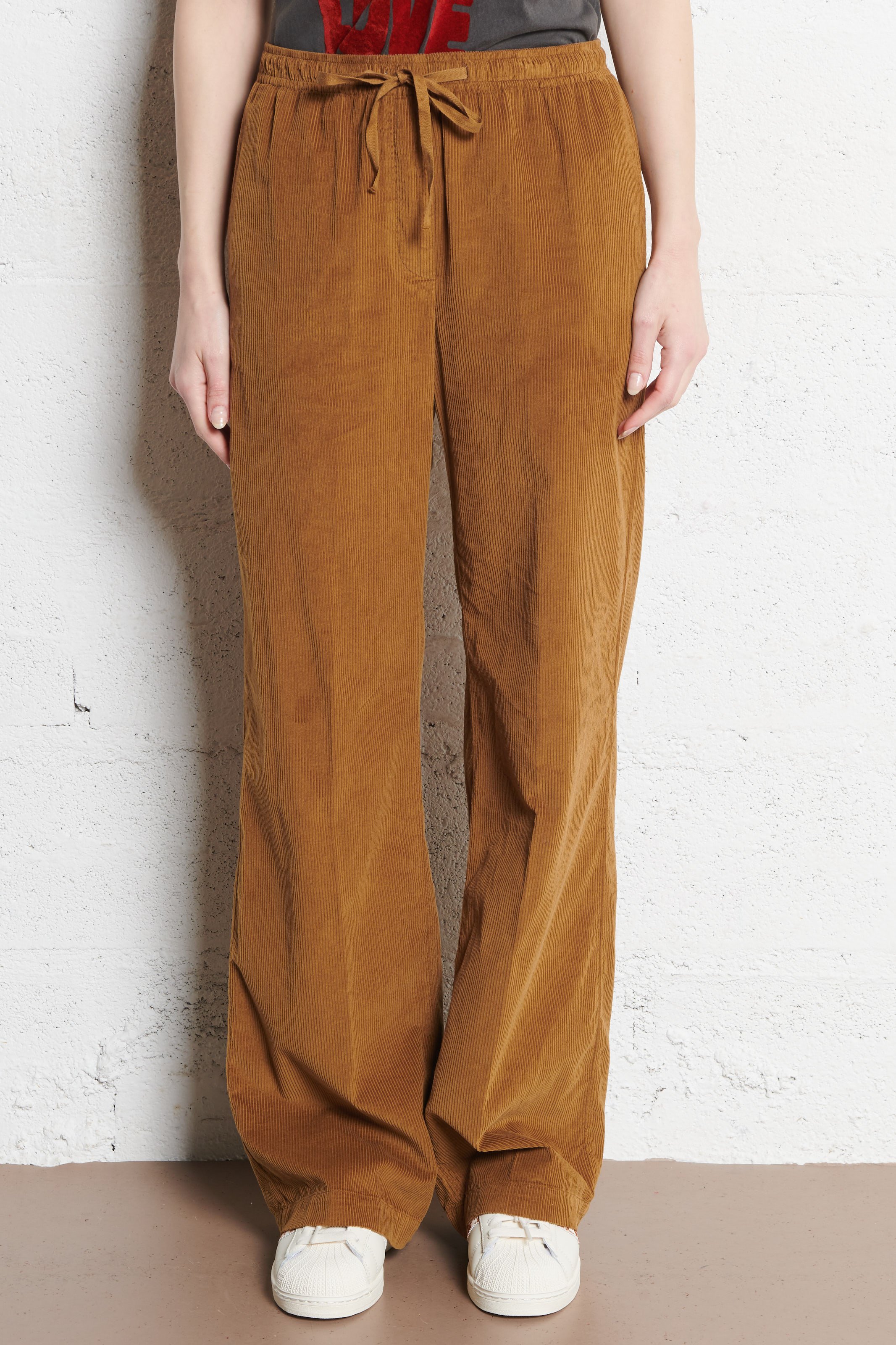 Pantalon large en velours côtelé HARTFORD Marron