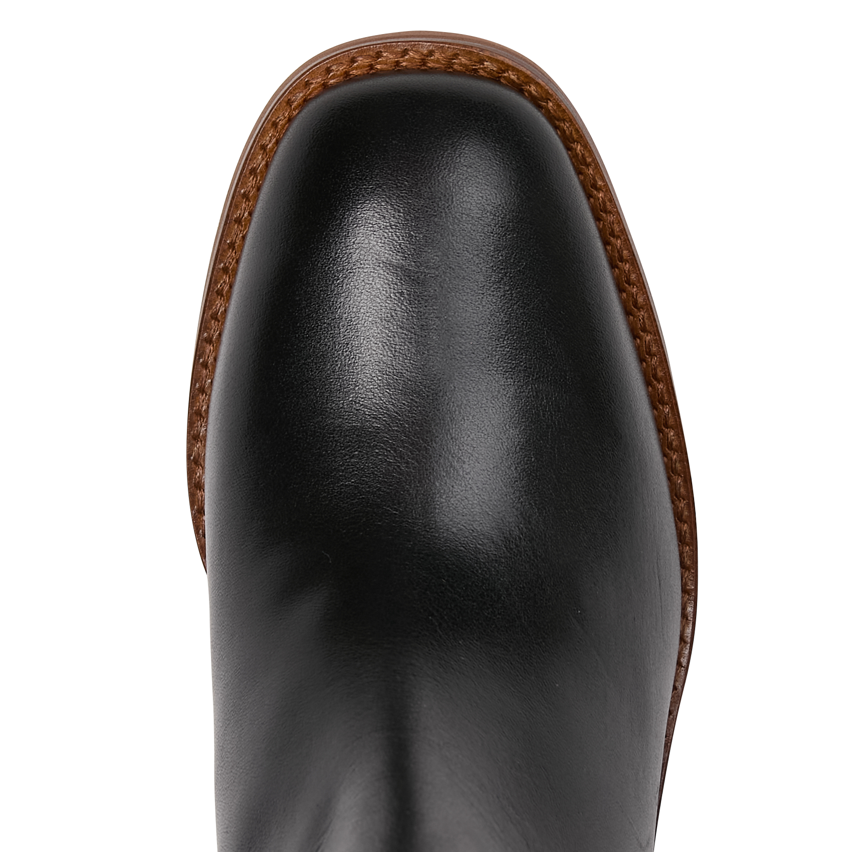 Bottes hautes unies en cuir lisse MAISON 123 Noir