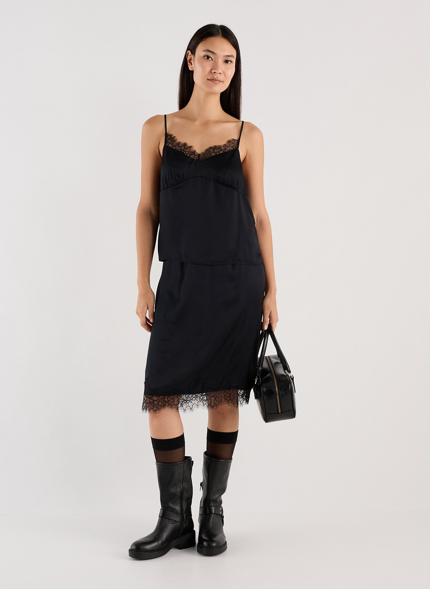 Caraco col v en dentelle SAISON 1865 Noir