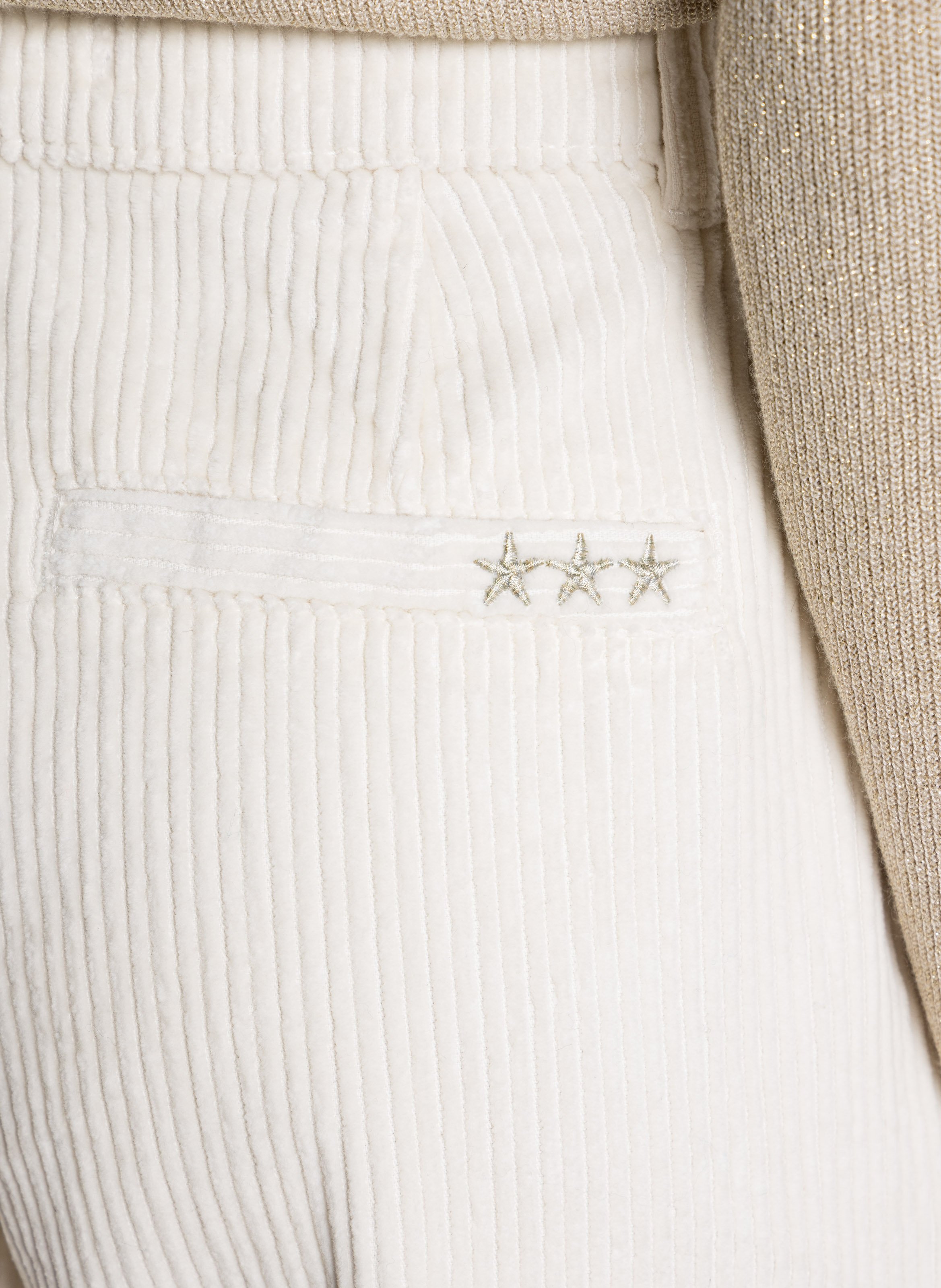 Pantalon large en coton côtelé SUD EXPRESS Blanc