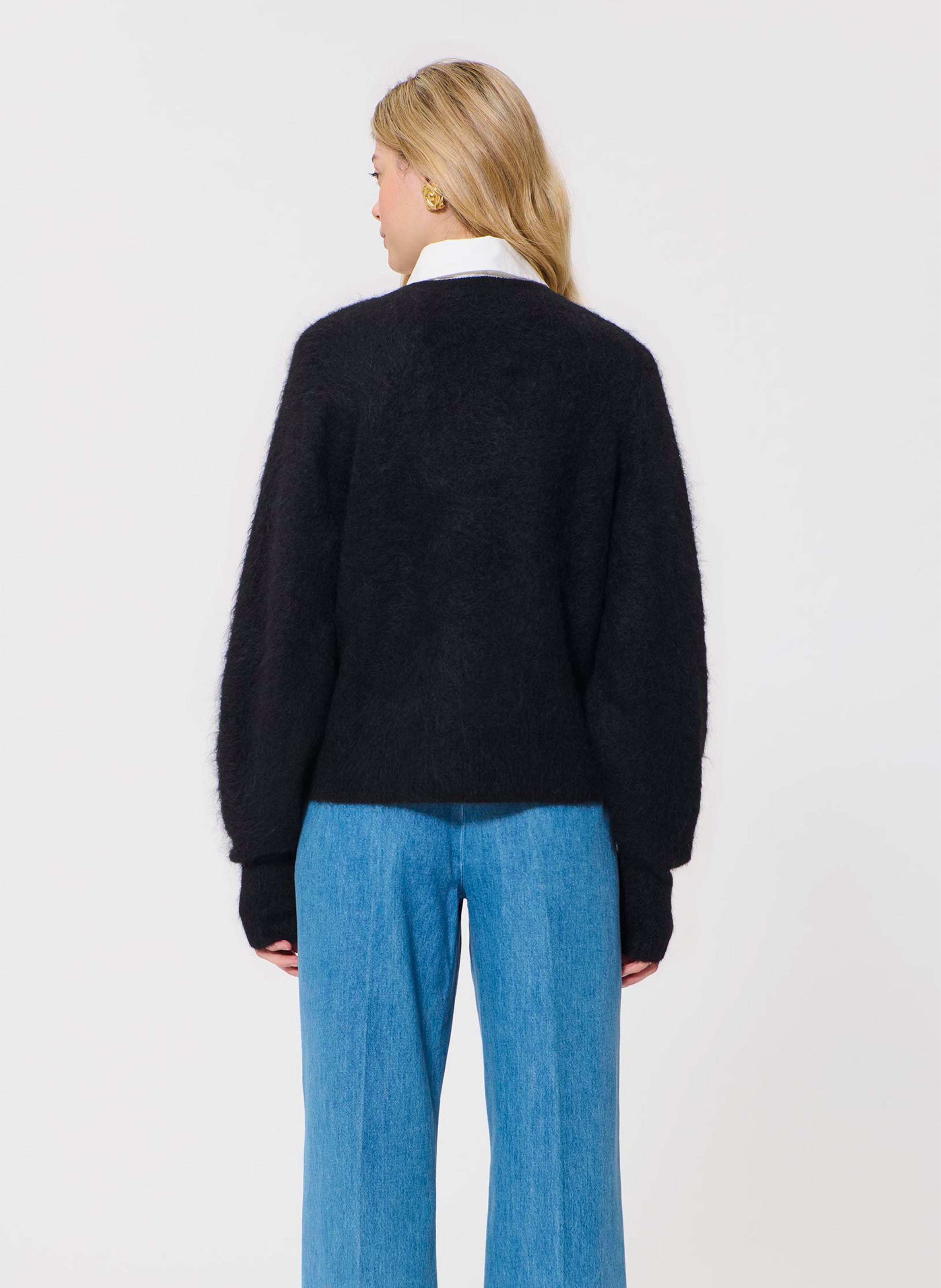 Pull col v en laine TARA JARMON Noir