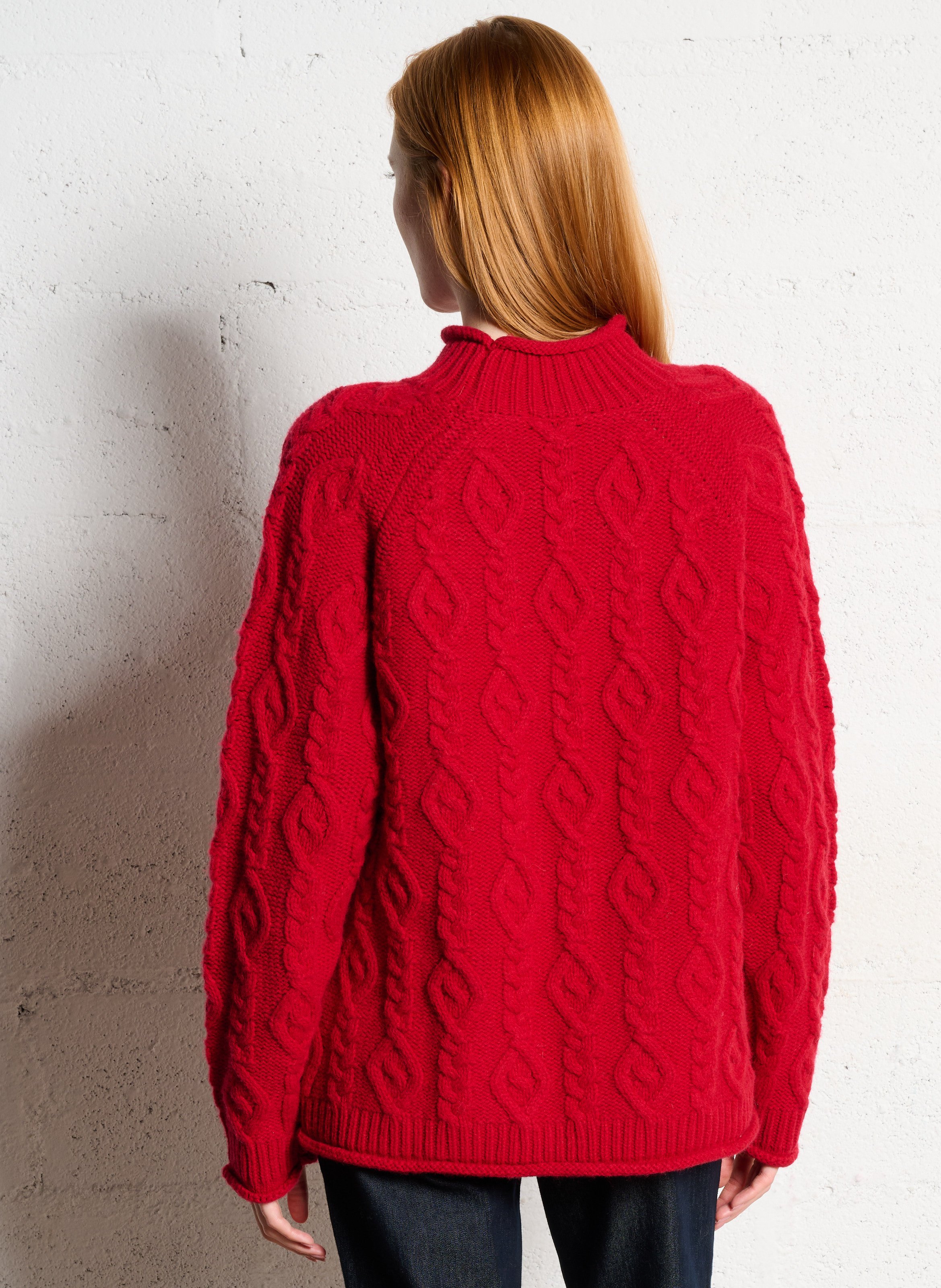 Abidjan wool round-neck sweater DAMSON MADDER Red