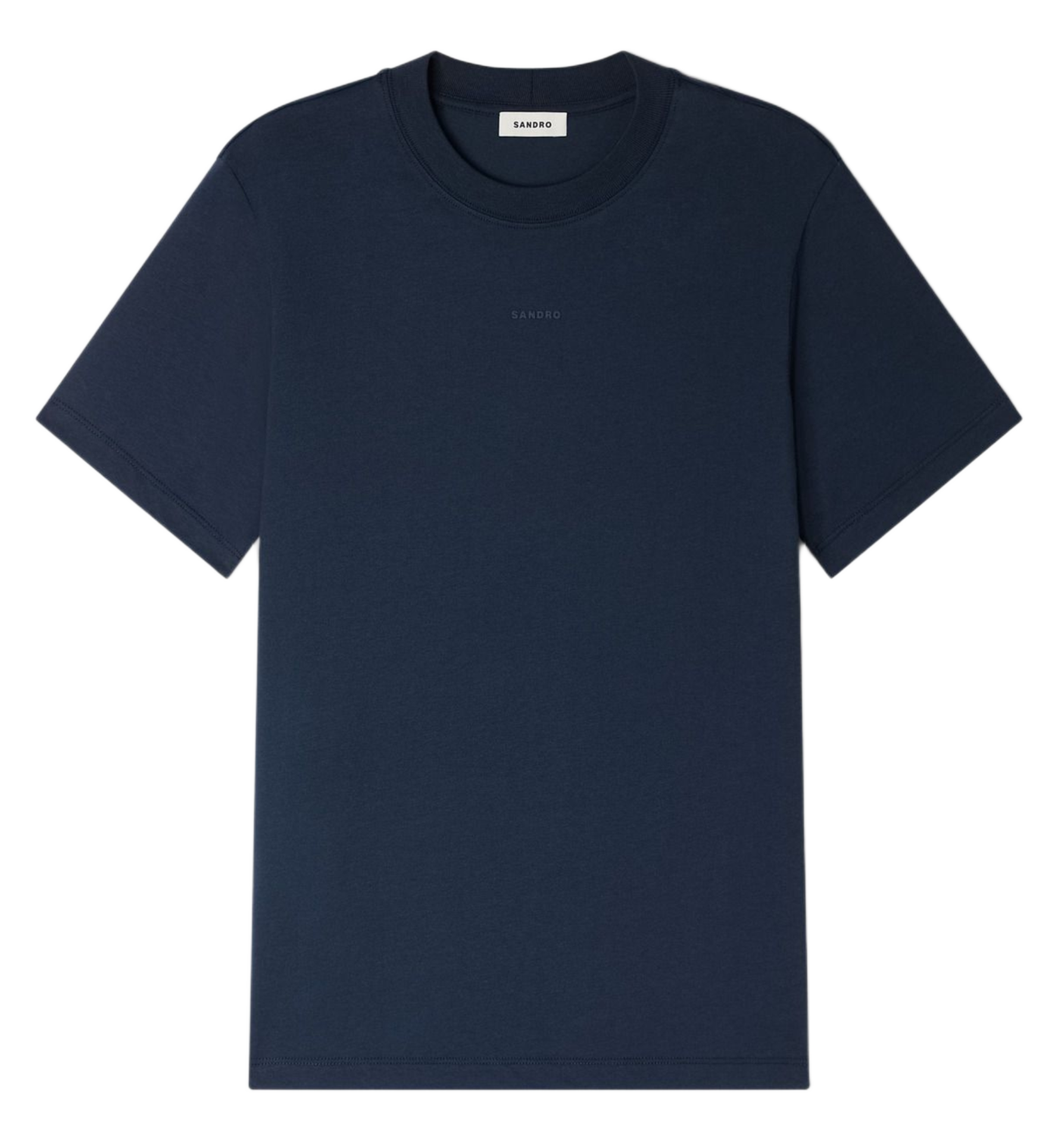 Tee-shirt col rond en coton SANDRO Bleu