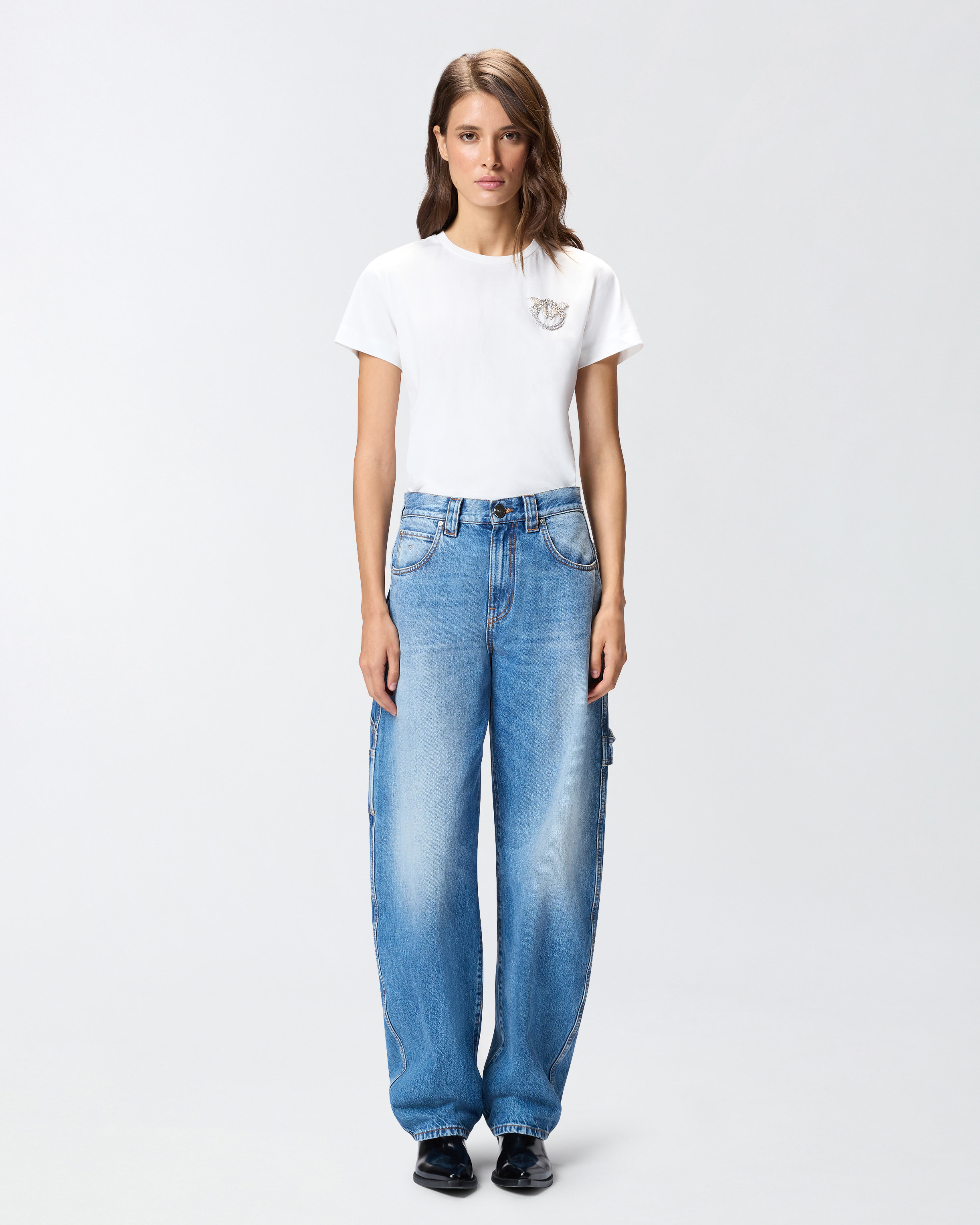 Balloon jeans with workwear-inspired details PINKO Blue