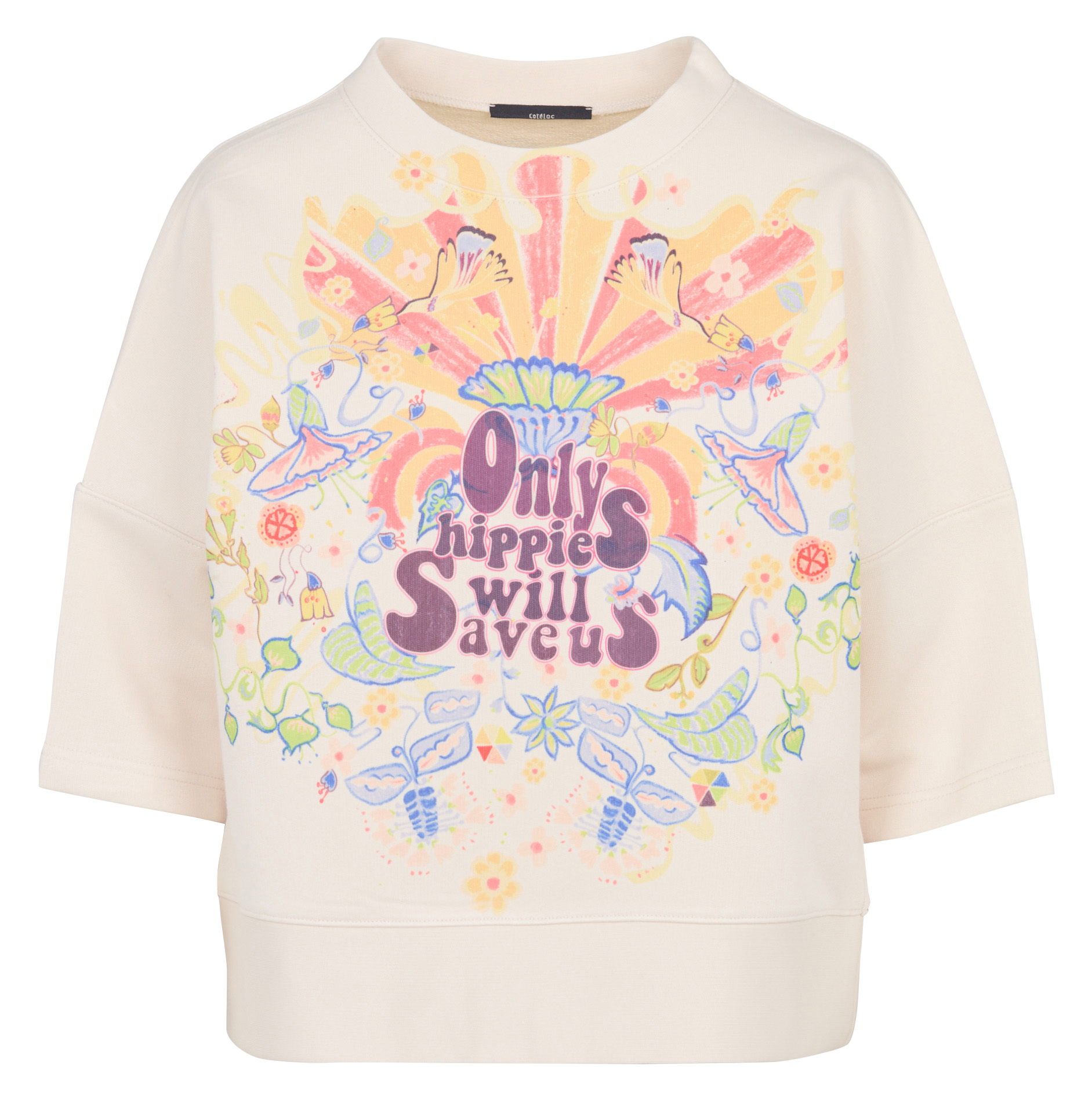 Short-sleeve printed sweatshirt COTELAC White