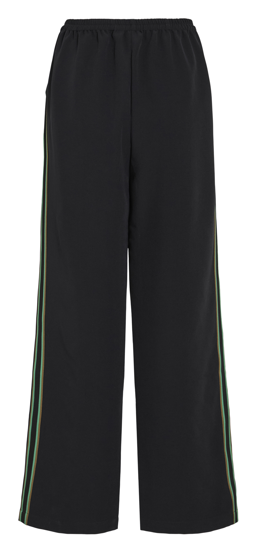 <p>Rechte elastische broek in effen kleur</p> VILA Zwart