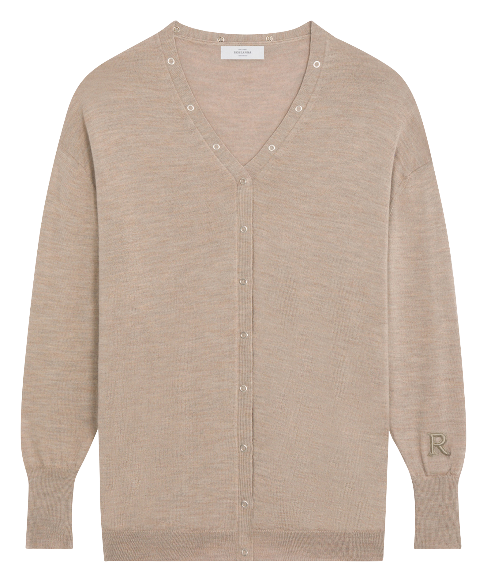 Cardigan col V droit uni ROSEANNA Beige